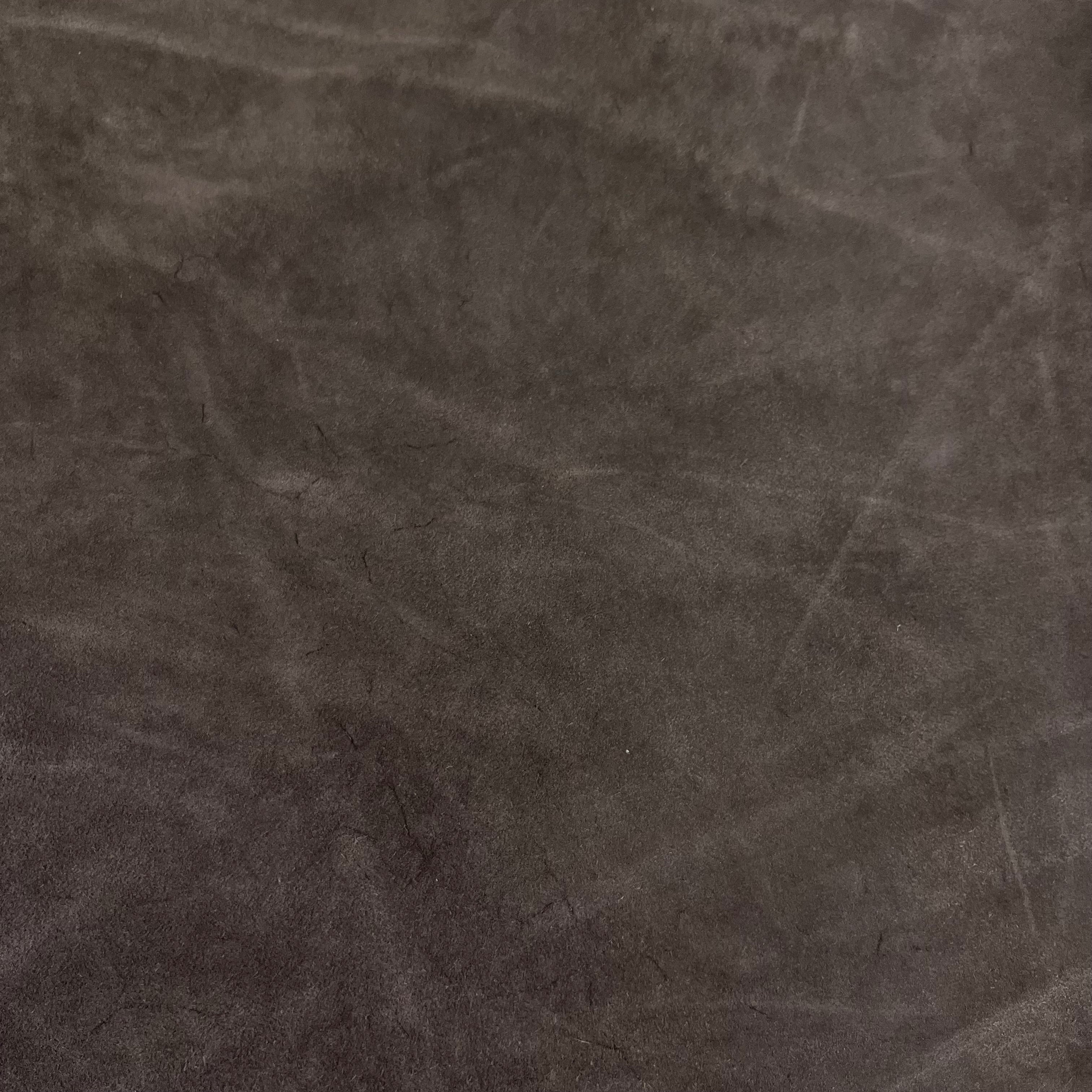 Dark brown Conceria Incas Italian Water Calf leather with a soft, suede-like finish and subtle texture.