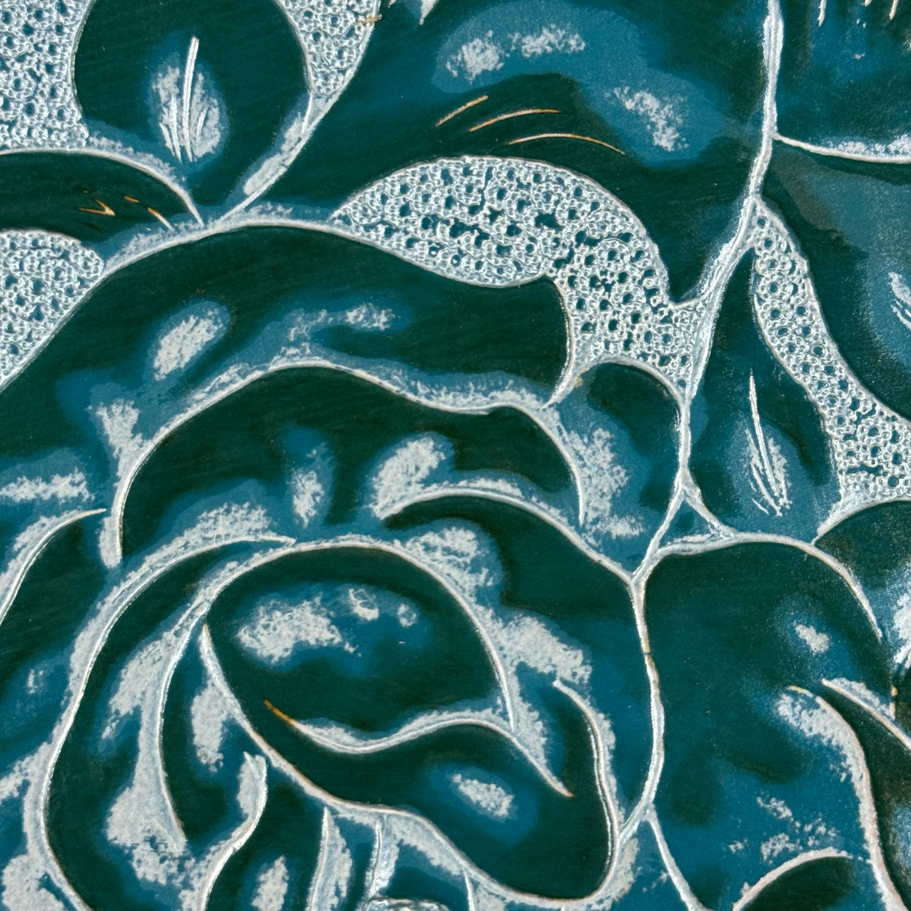 Hand-Stained Rose Floral Embossed Cow, 3 oz | 10 Colors