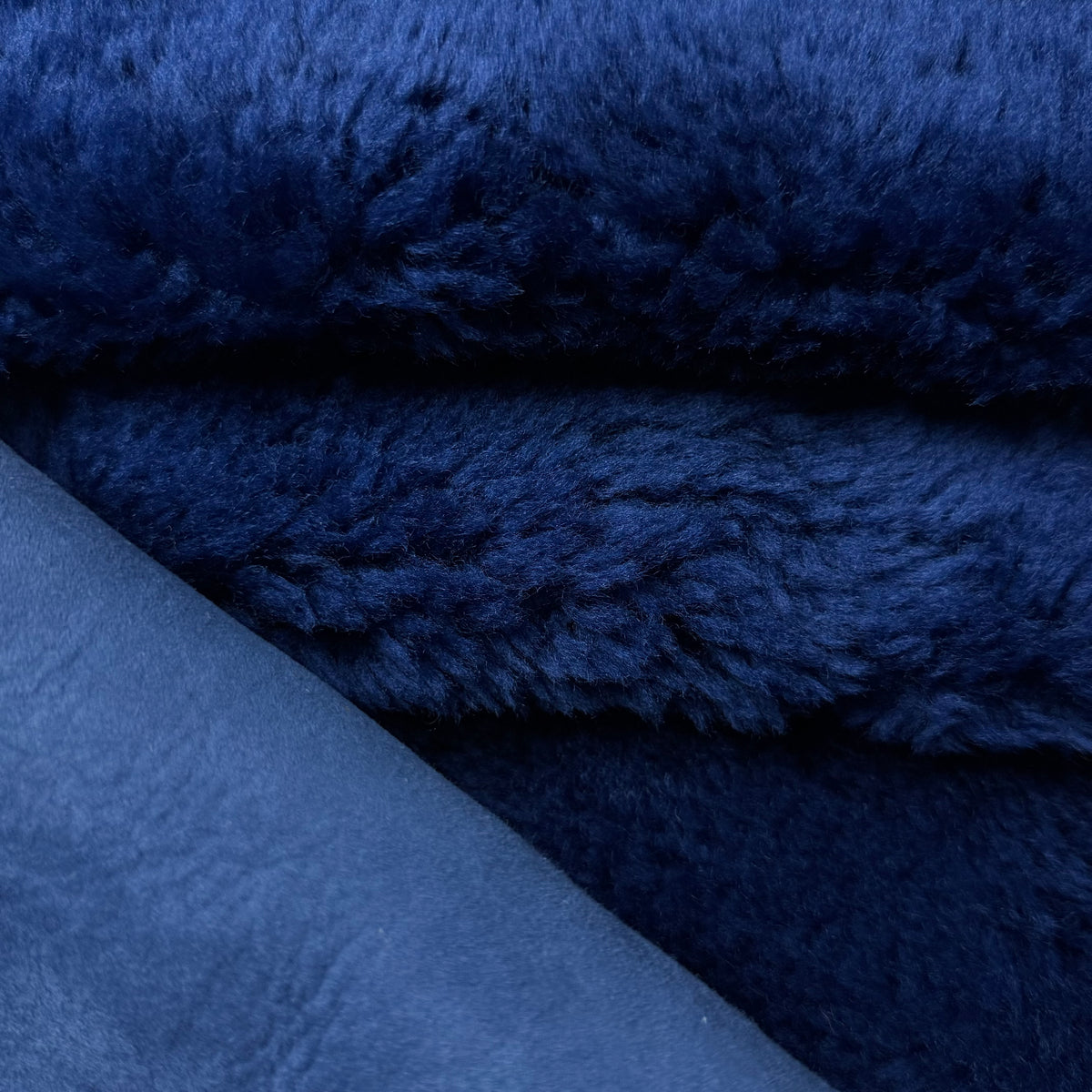 Long Pile Sheepskin Shearling, Suede Back - Blue & Green