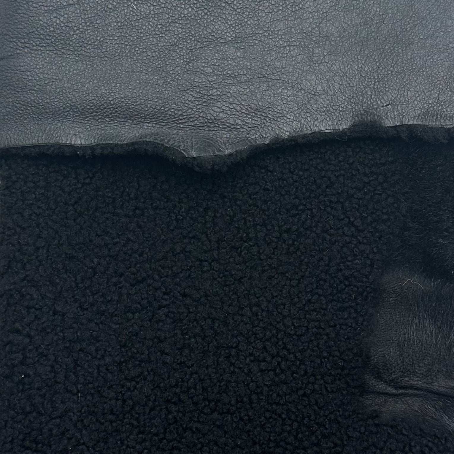 Super Lightweight Curly Merino Shearling - Black, Nappa Matched Back