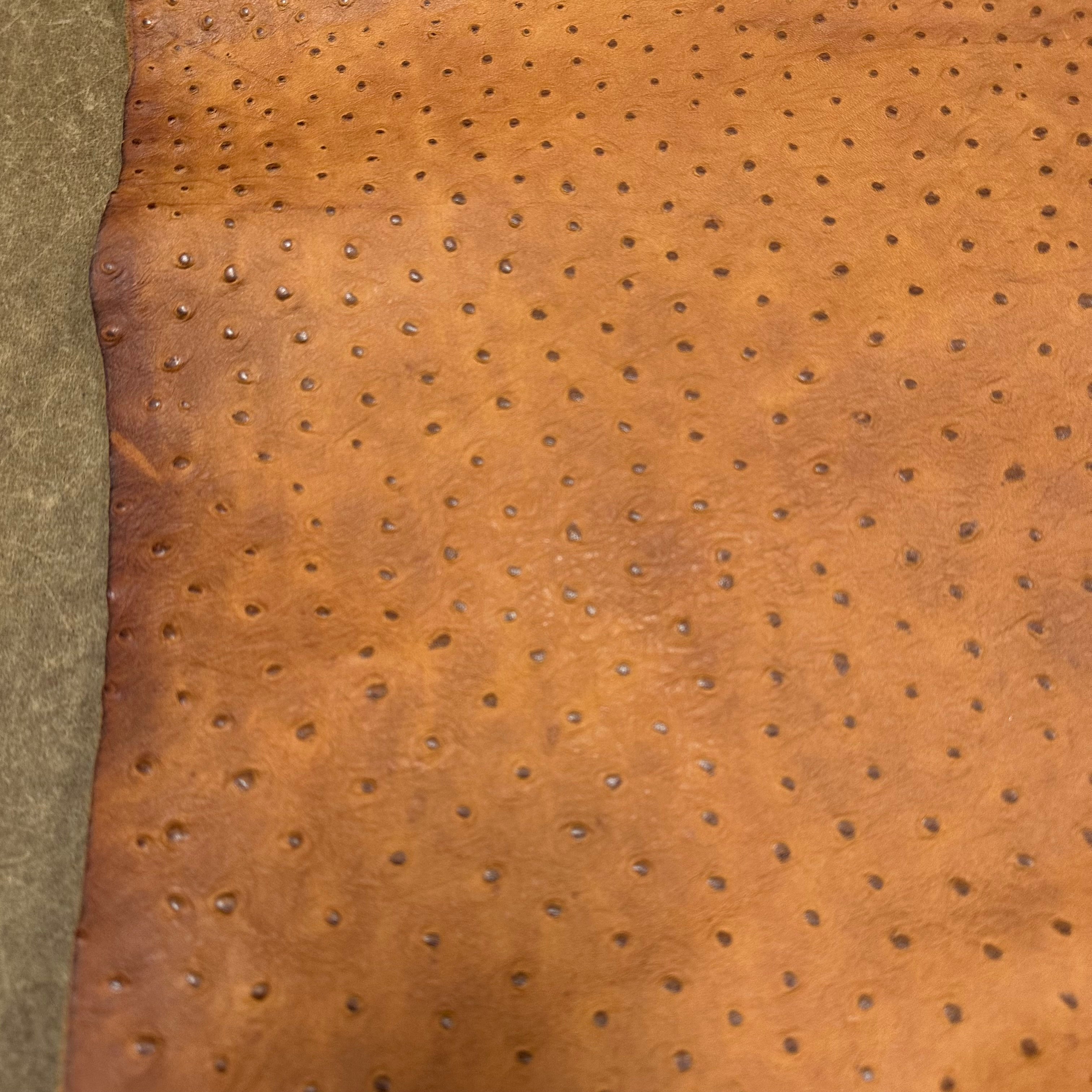 Artigiano Del Cuoio (ADC) Ostrich-Embossed, 2-3 oz | Tan