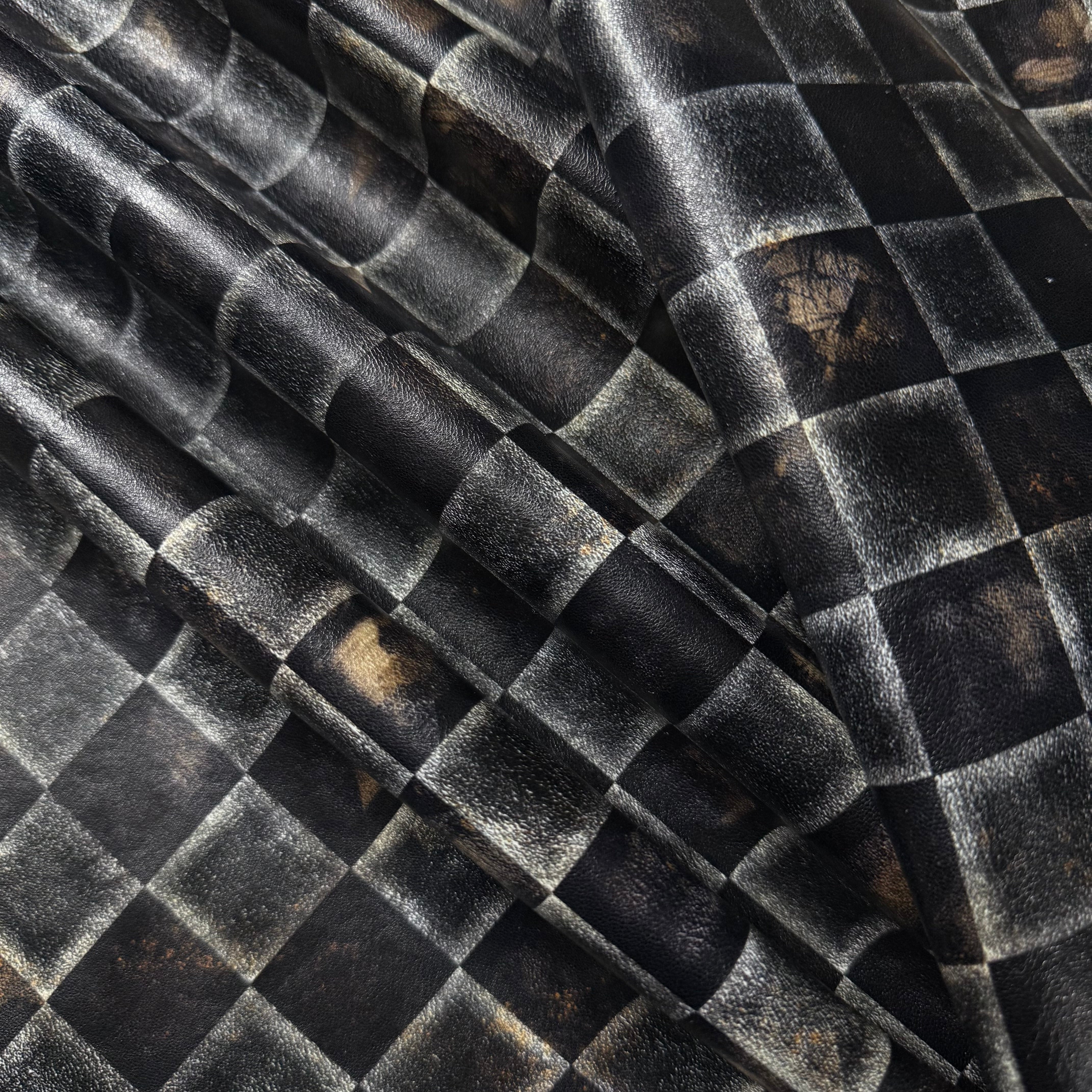 Distressed Foil Chessboard Checkered Printed Lamb, 3 oz