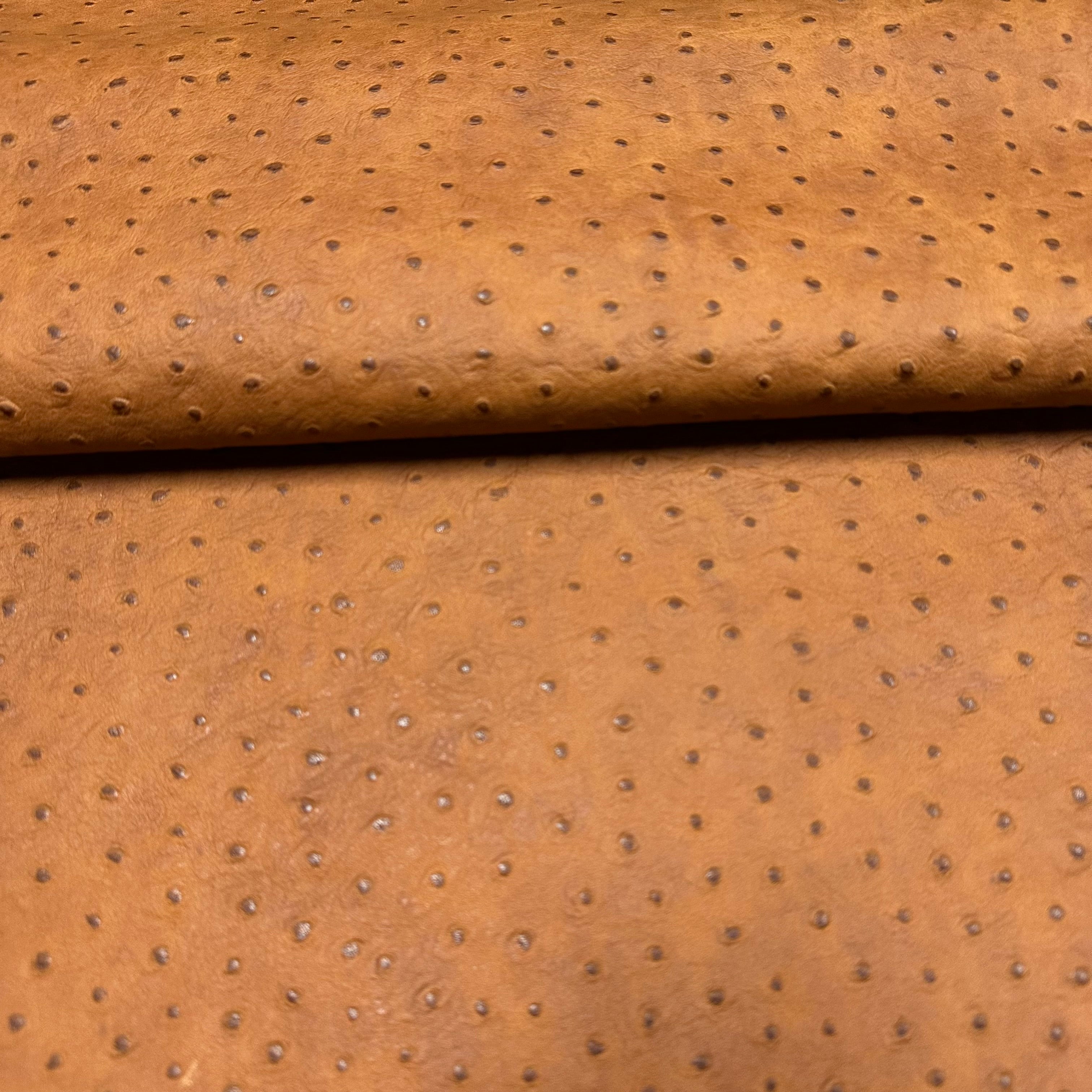 Artigiano Del Cuoio (ADC) Ostrich-Embossed, 2-3 oz | Tan