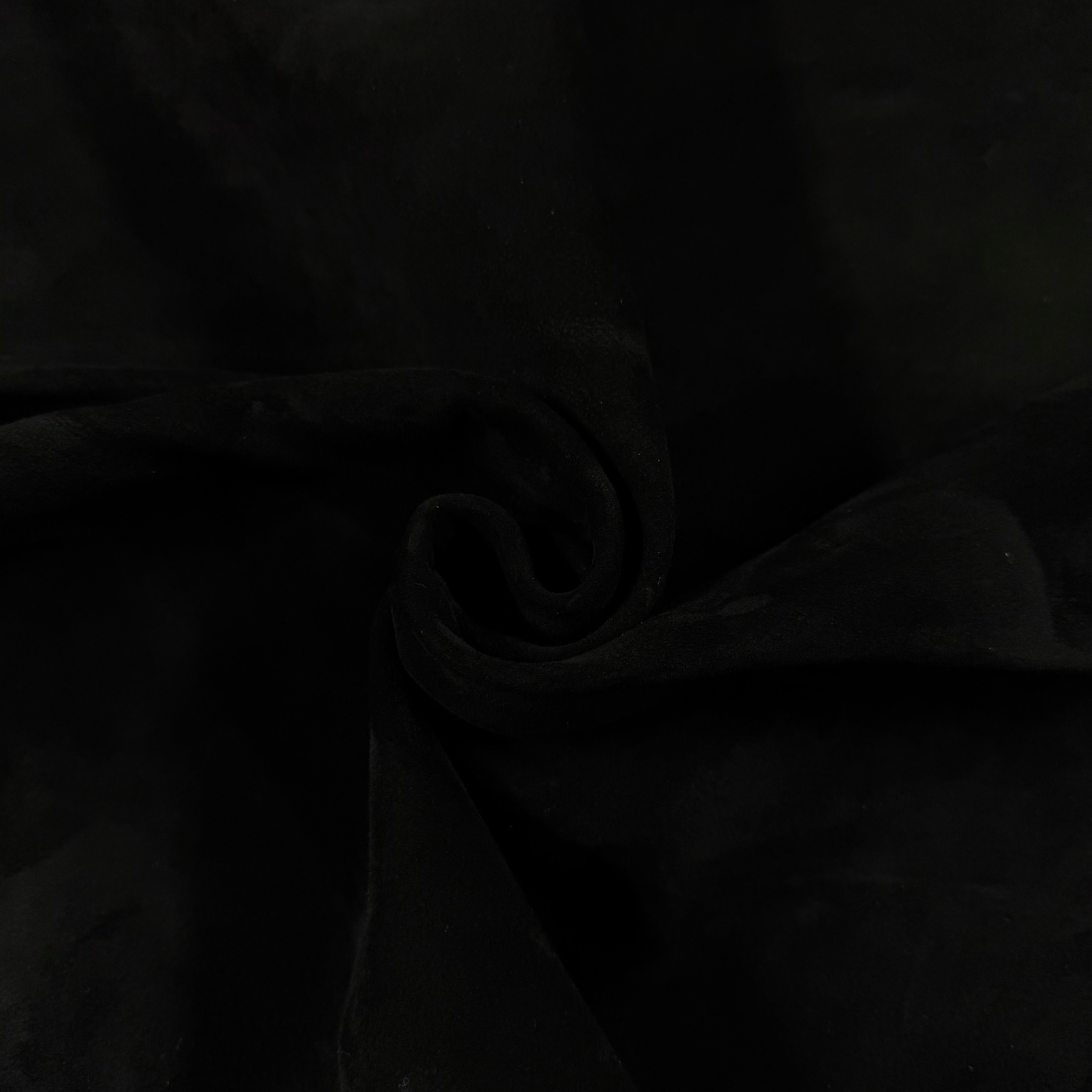Black Conceria Incas Italian Water Calf leather, 2 oz, with a soft suede-like finish and gentle folds.