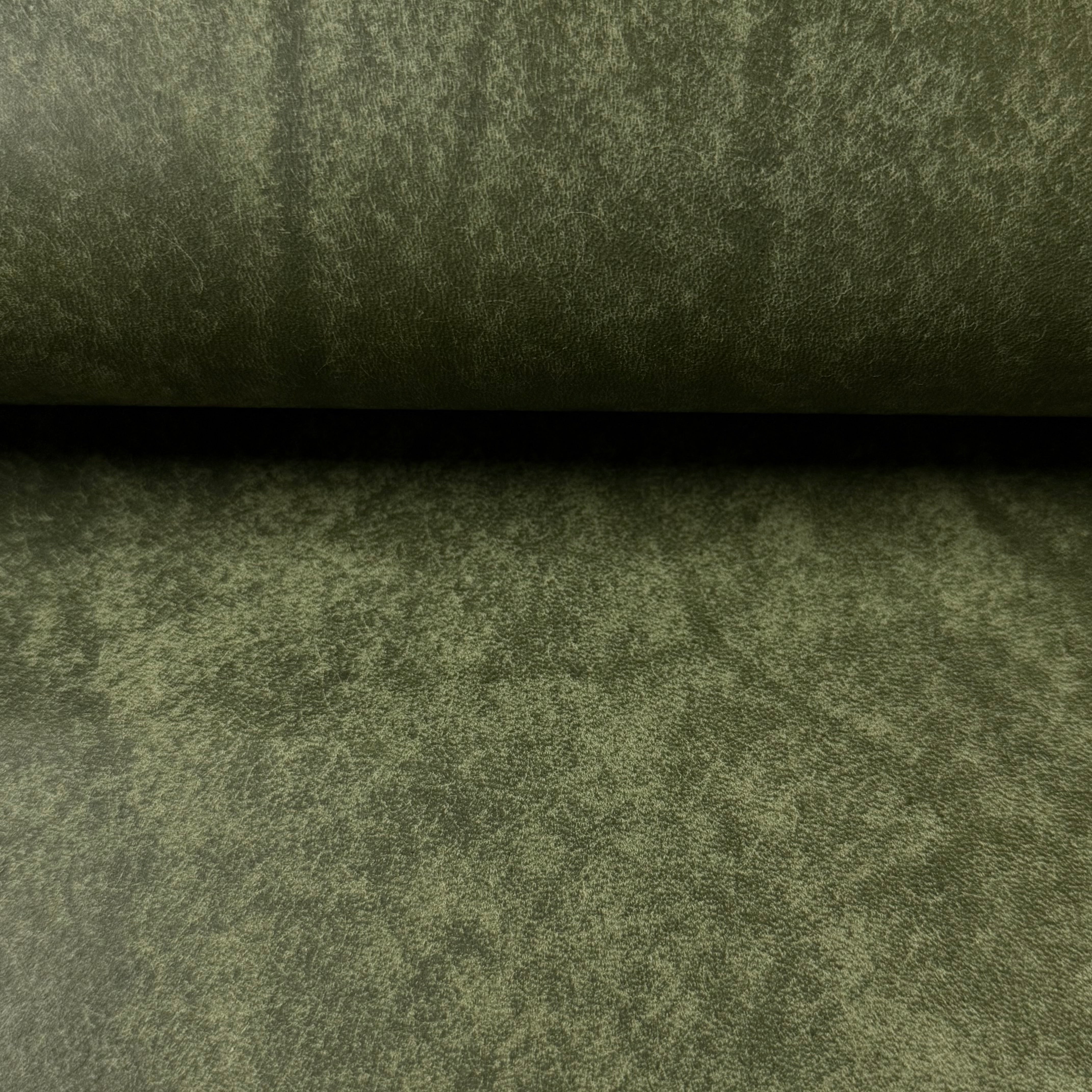 Graffiti Italian Veg Tan leather by MPG Conceria in olive green, 3.5-4 oz with a textured, matte finish.