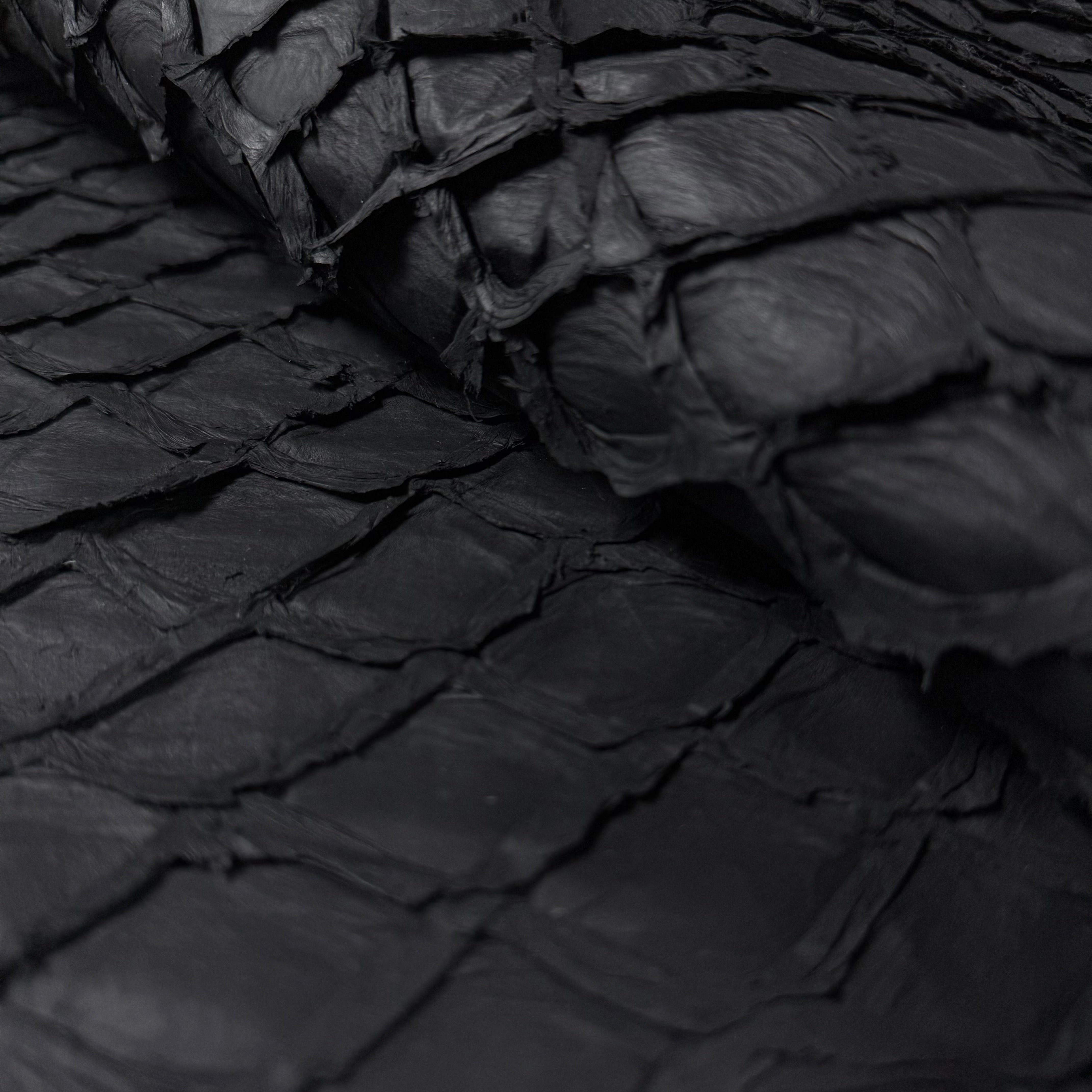 Pirarucu Fish Scale Leather | Matte Black