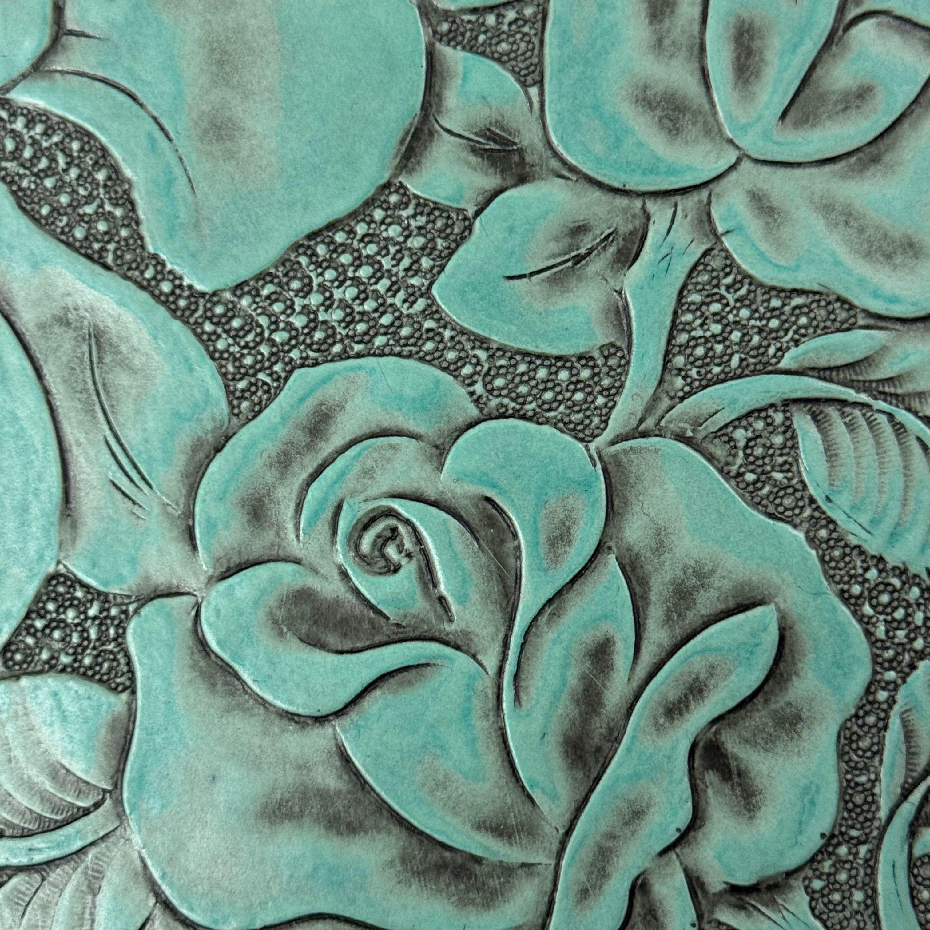 Hand-Stained Rose Floral Embossed Cow, 3 oz | 10 Colors