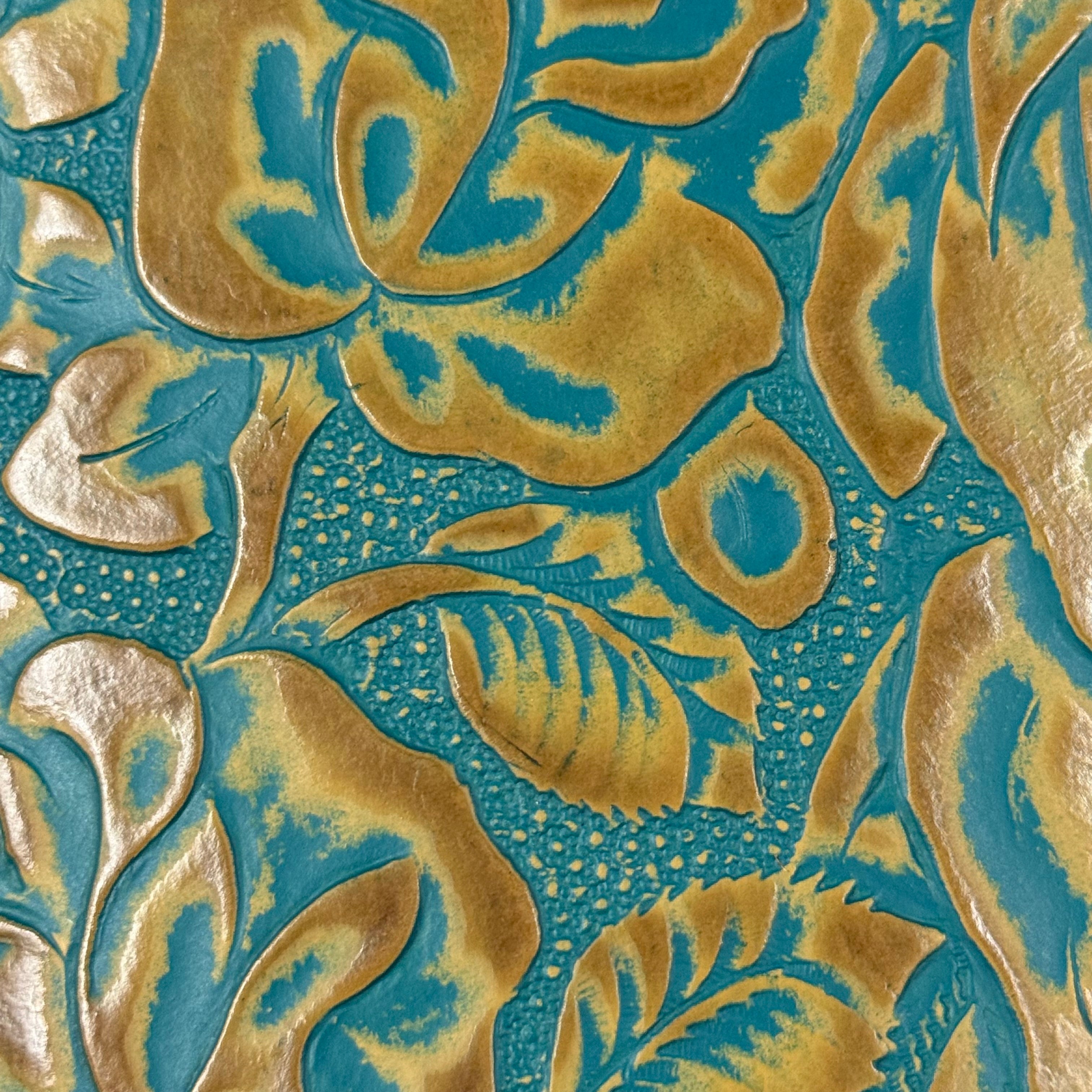 Hand-Stained Rose Floral Embossed Cow, 3 oz | 10 Colors