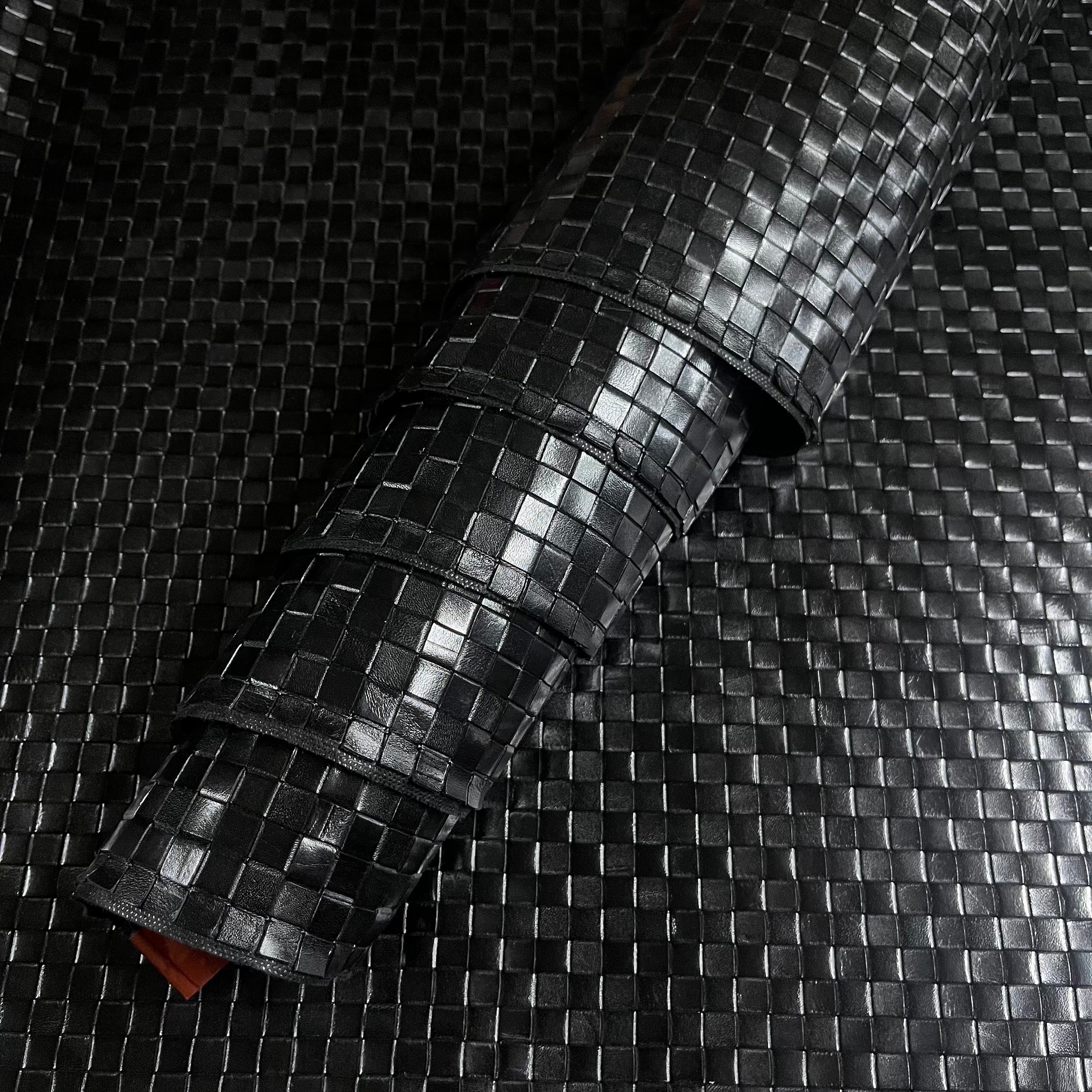 Hand-Woven Veg Tan Leather Panels, 5 ft x 2.5 ft | 3 Colors