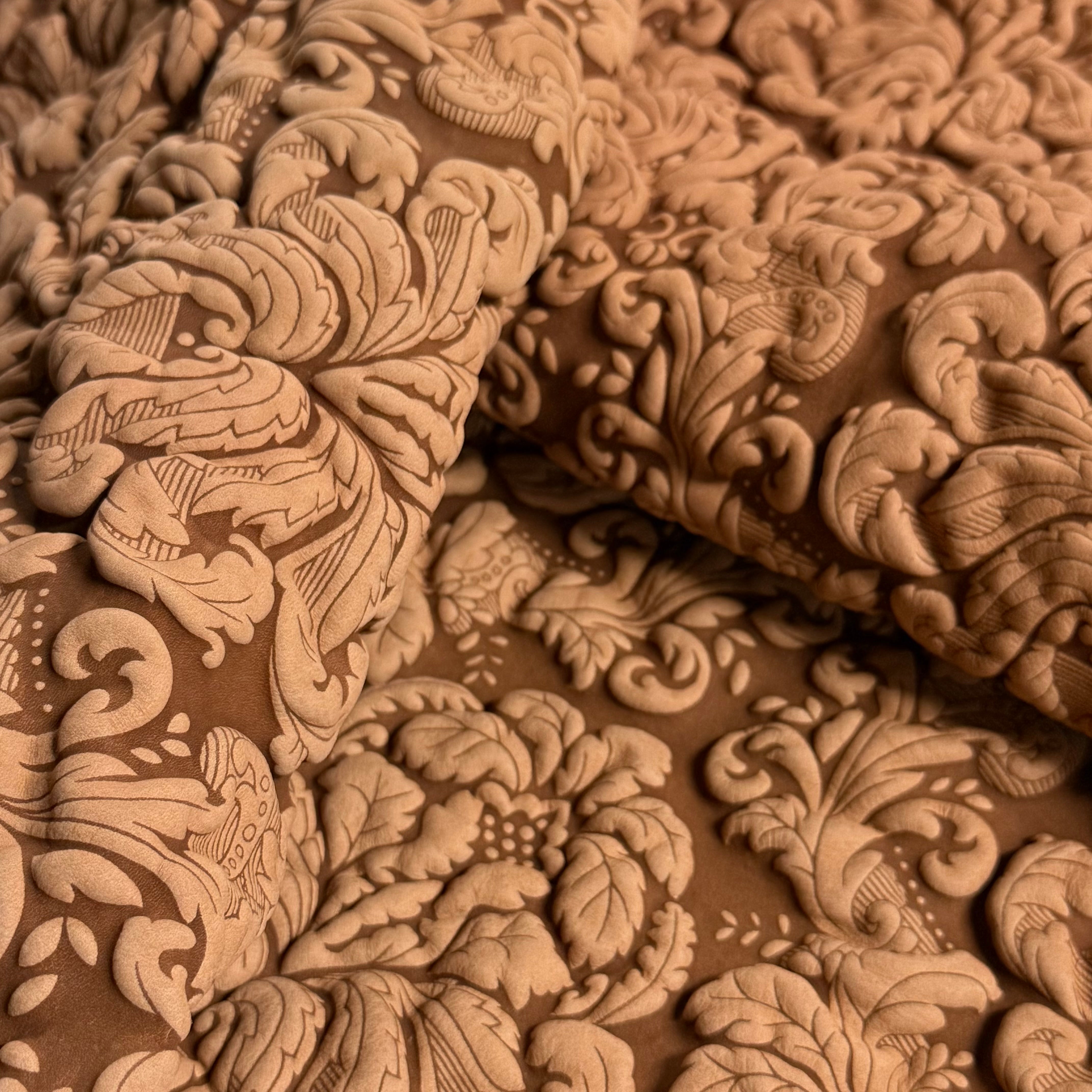 Italian Renaissance Floral Debossed Cow, 2.5 oz - 3 Colors