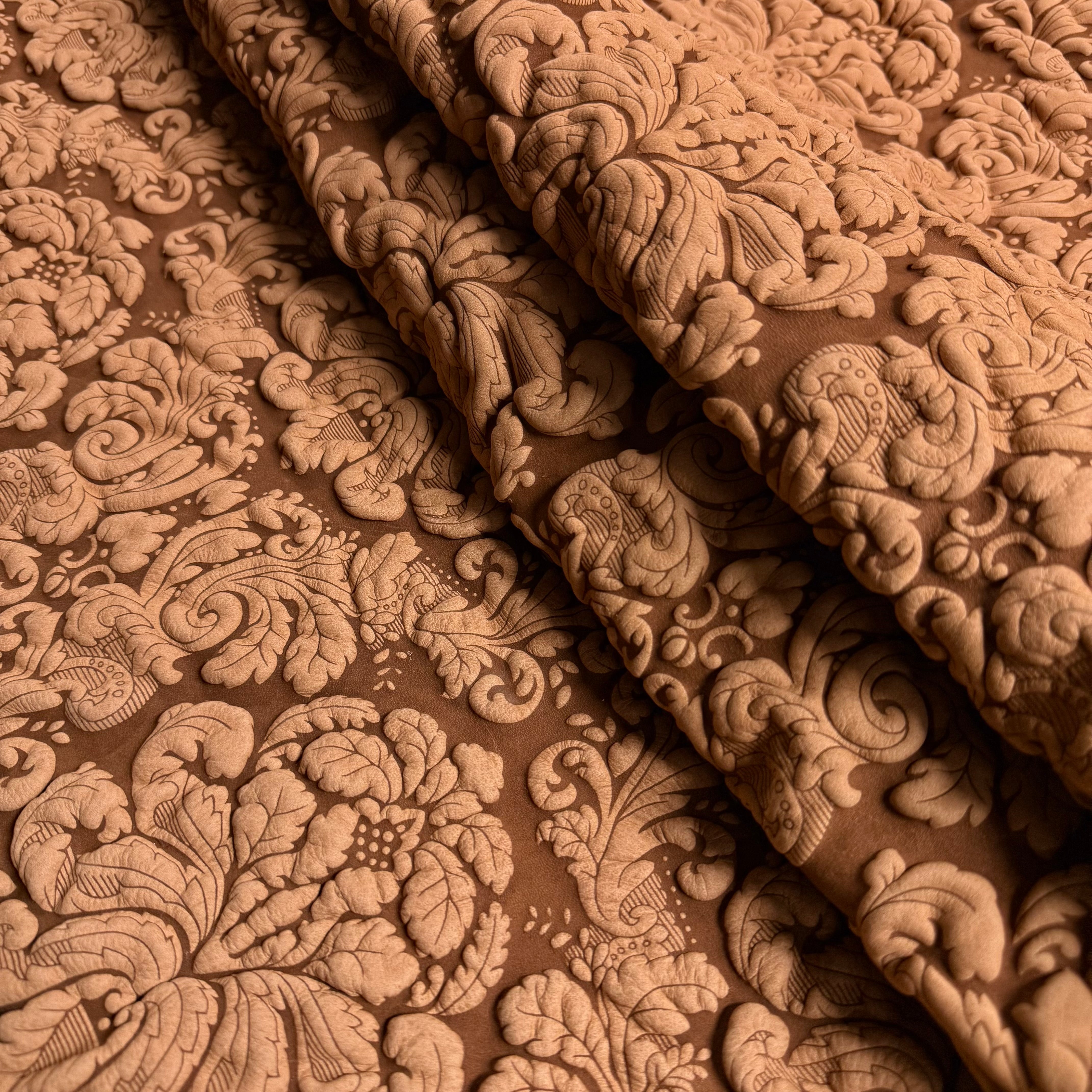 Italian Renaissance Floral Debossed Cow, 2.5 oz - 3 Colors