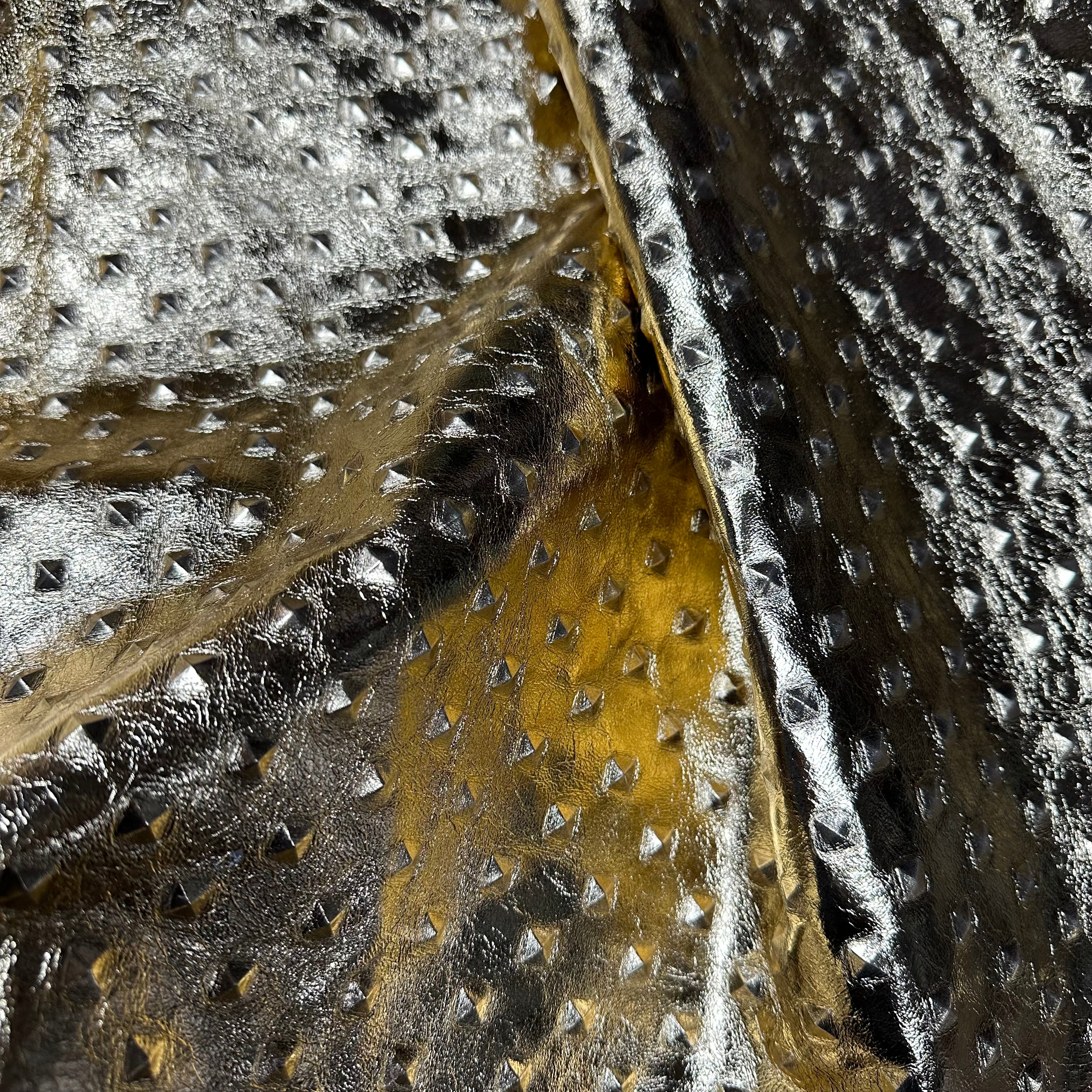 Metallic Studded Lambskin, 2-3 oz