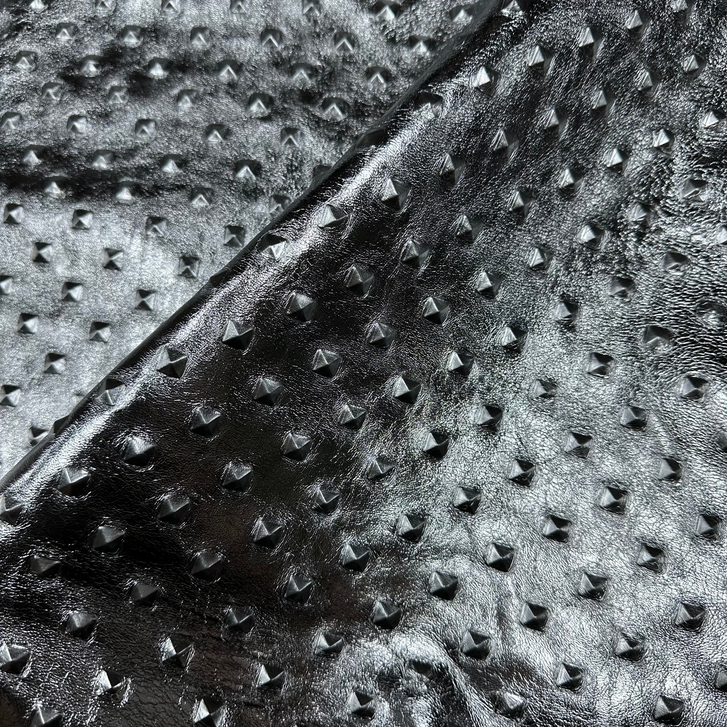 Metallic Studded Lambskin, 2-3 oz