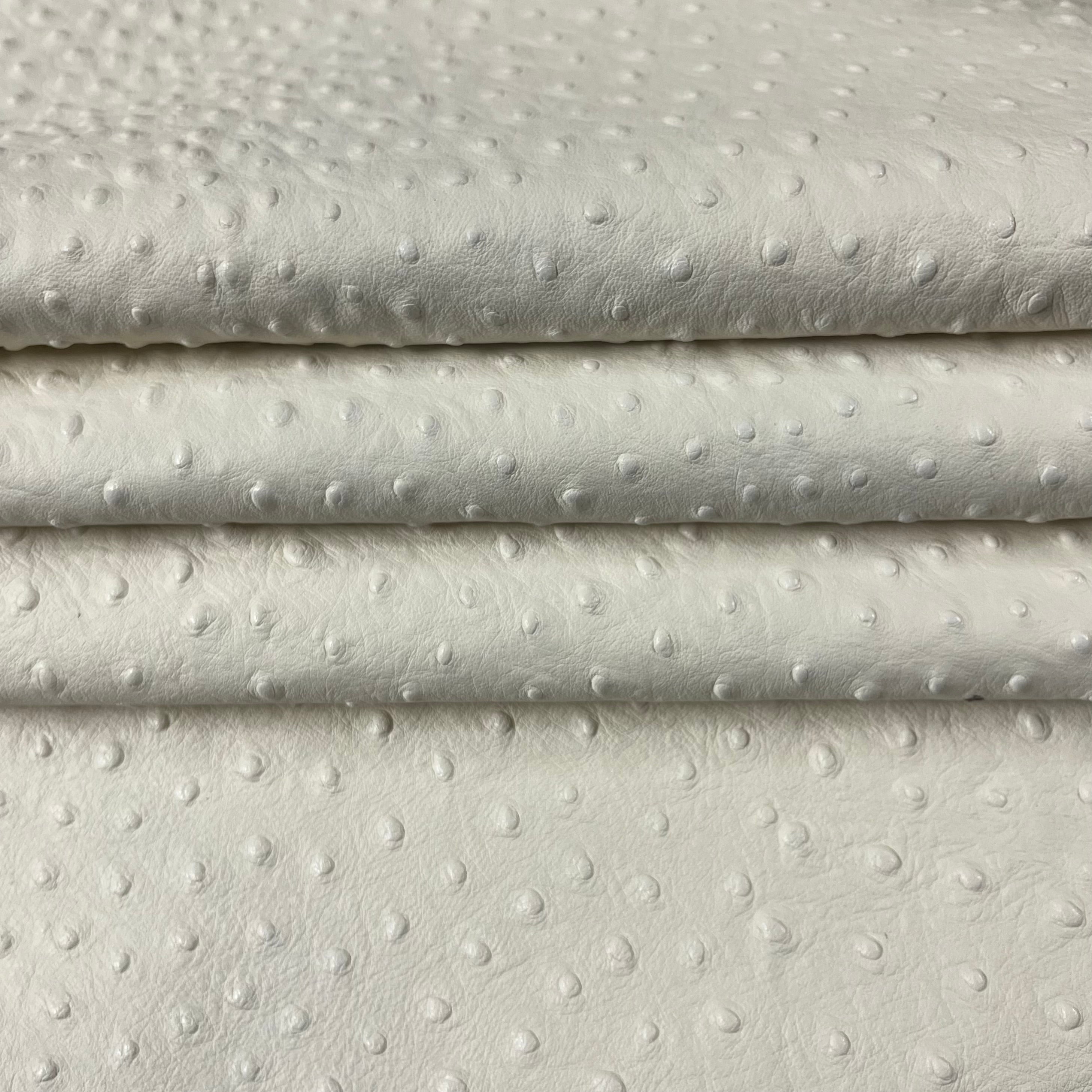 Ostrich Quill Embossed Veg Tan Lamb Nappa, 2-3 oz | 4 Colors