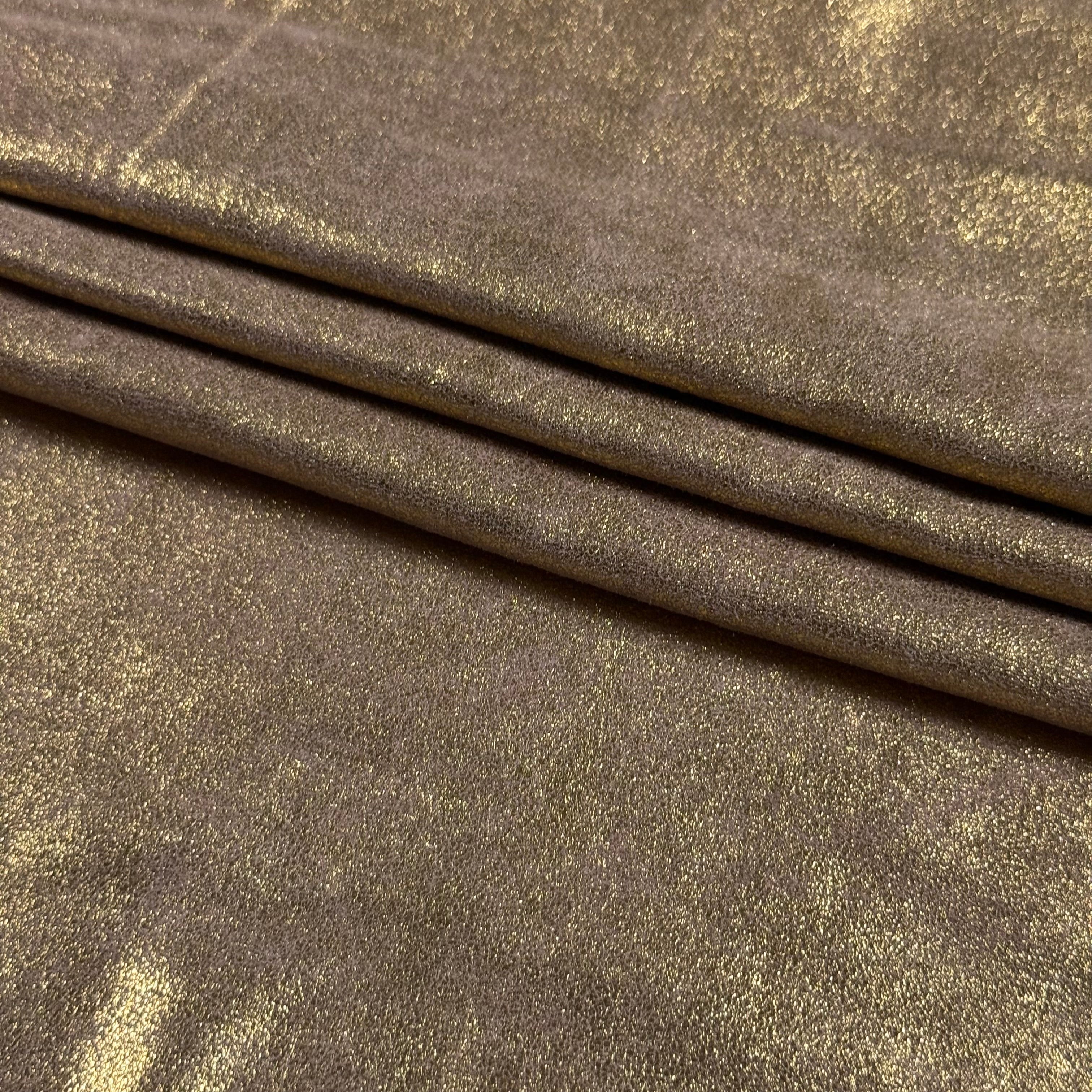 glitter foil goat suede gold