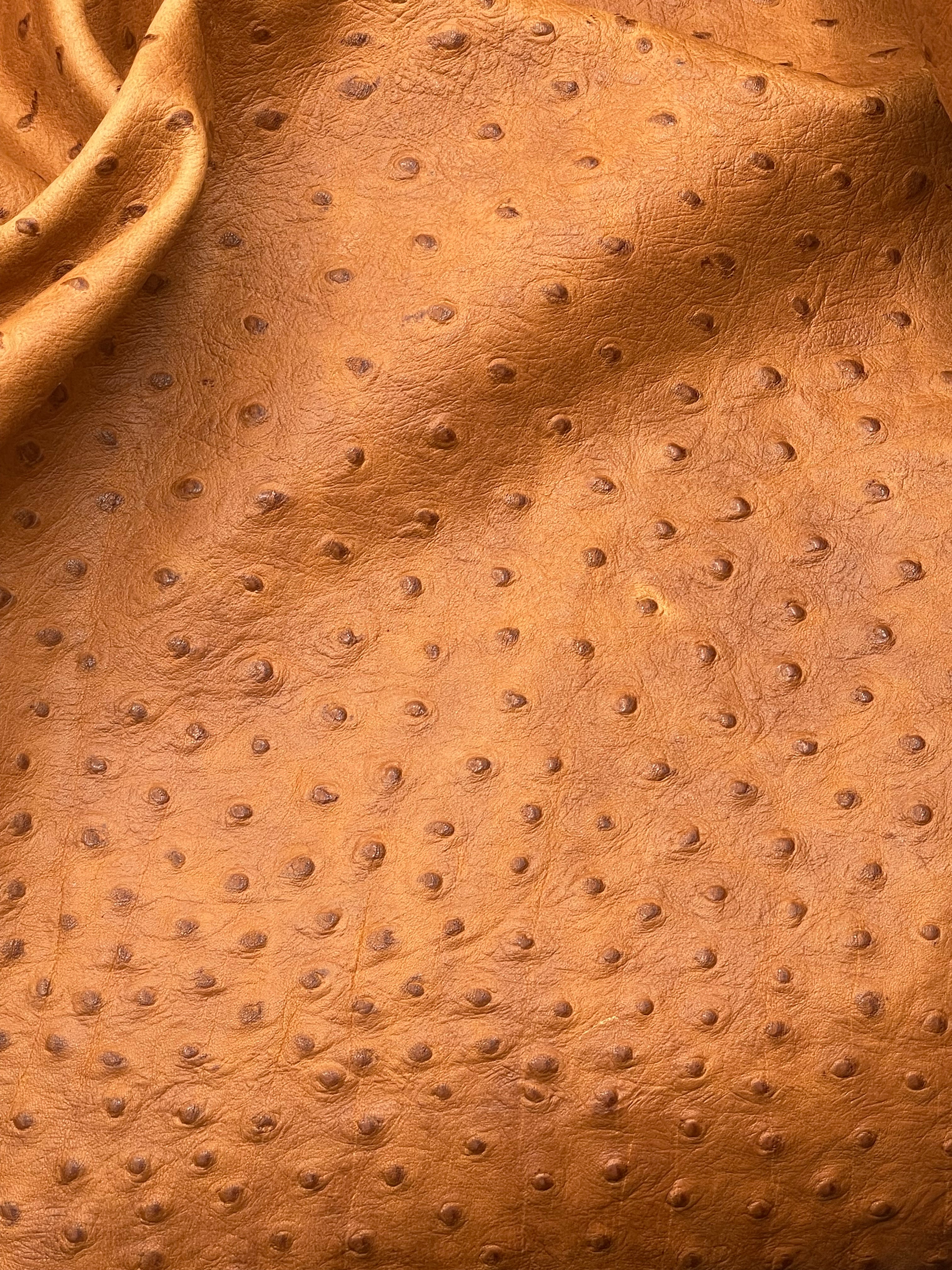 Artigiano Del Cuoio (ADC) Ostrich-Embossed, 2-3 oz | Tan