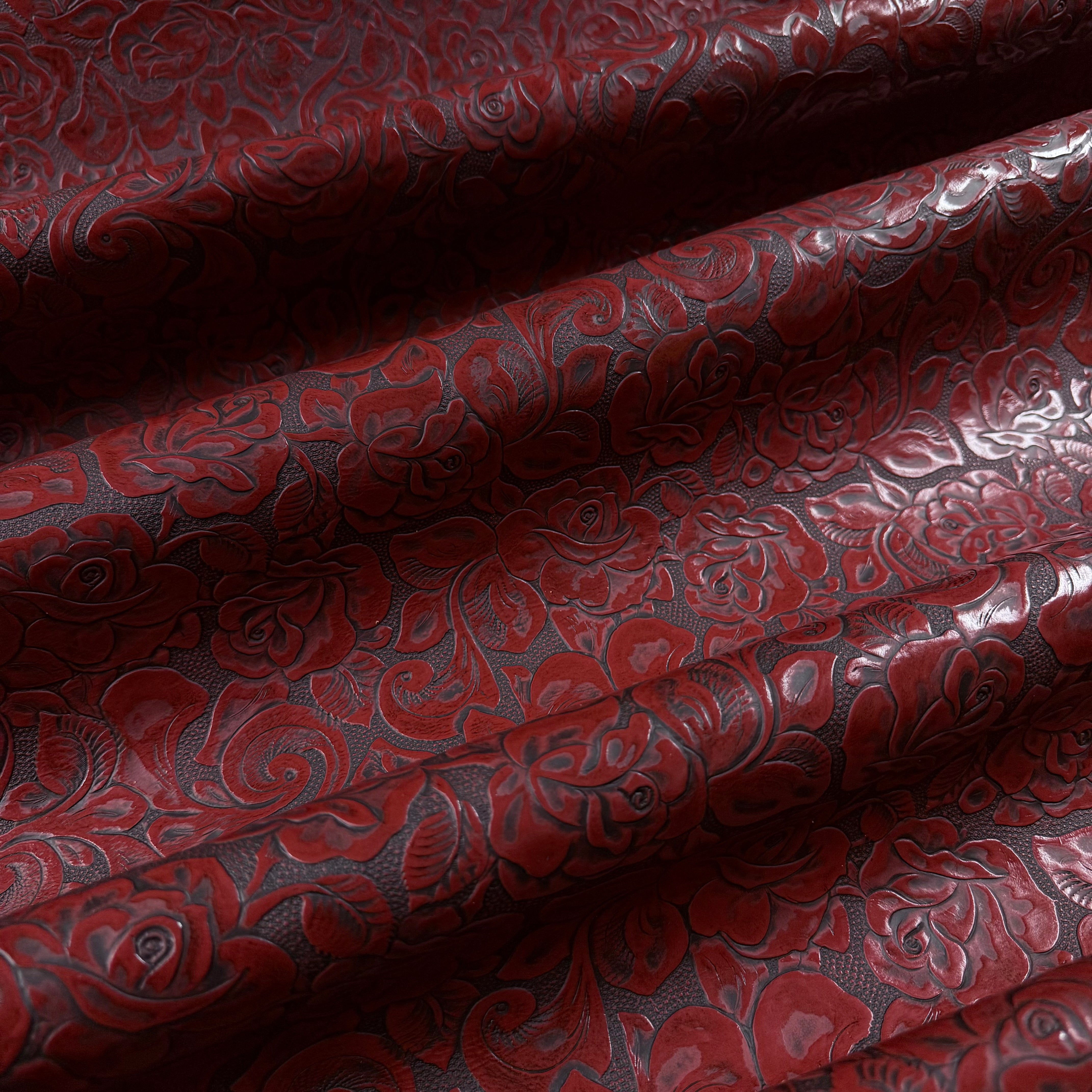 Hand-Stained Rose Floral Embossed Cow, 3 oz | 10 Colors