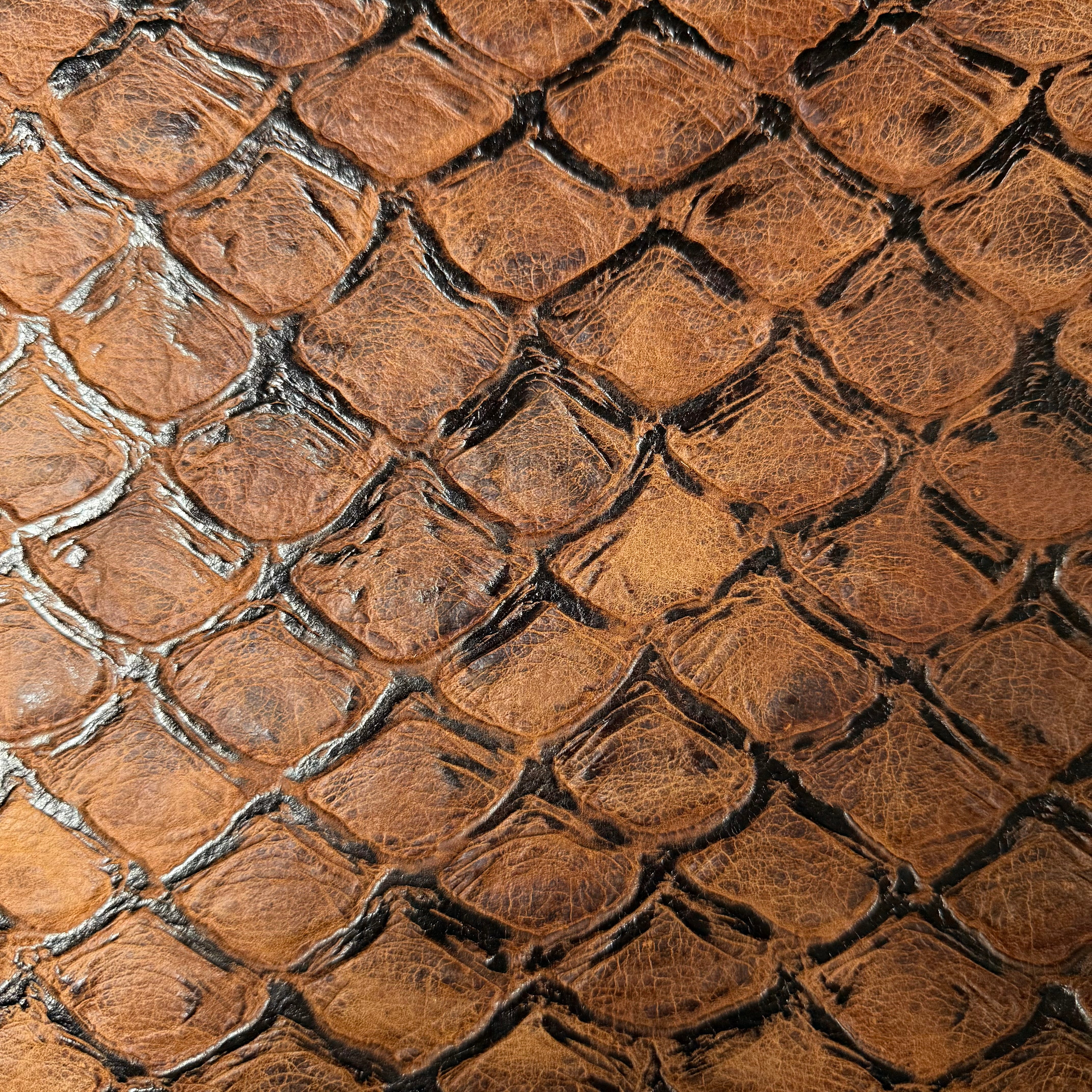 Pirarucu Fish Scale Embossed Cow, 3 OZ - 4 Colors