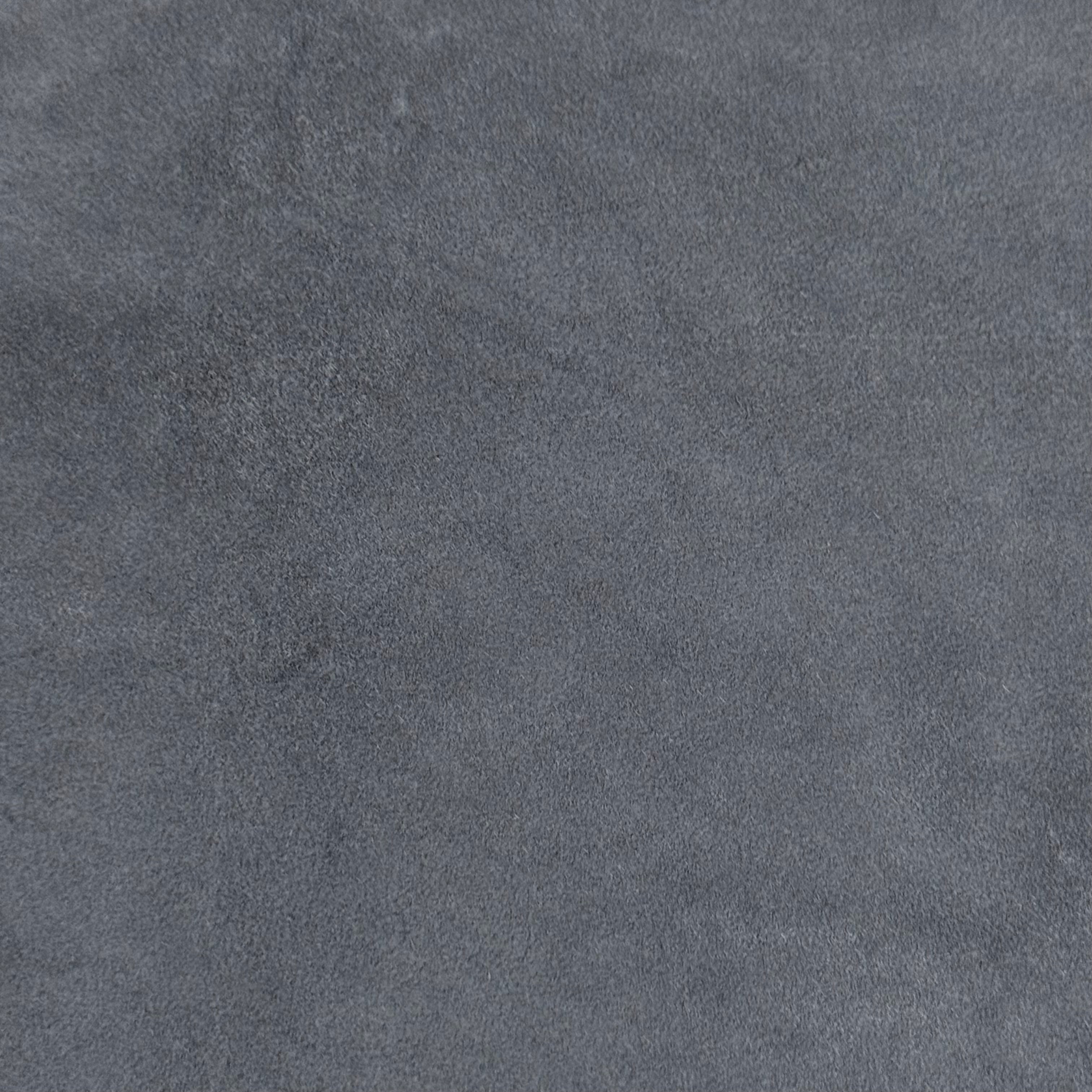 Close-up of dark gray Conceria Incas Italian Water Calf leather with a soft, suede-like finish.