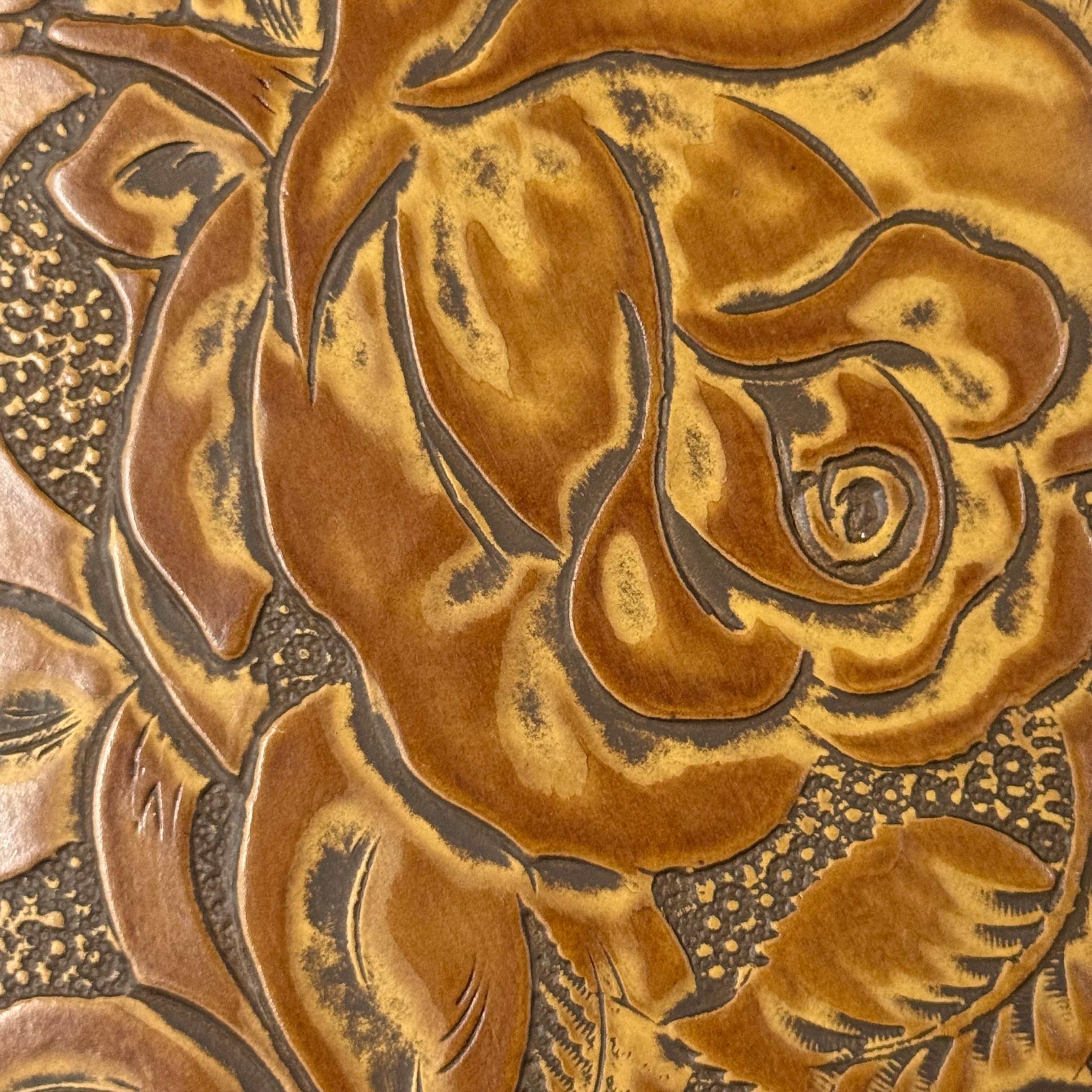 Hand-Stained Rose Floral Embossed Cow, 3 oz | 10 Colors