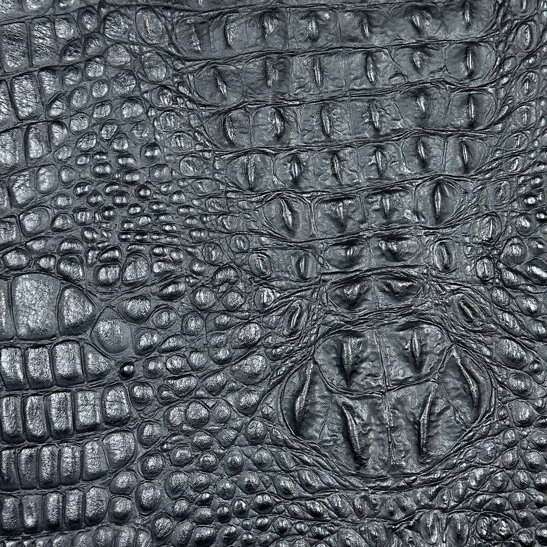 Hand-Stained Crocodile Embossed Cow Whole Hide | 25+ Colors