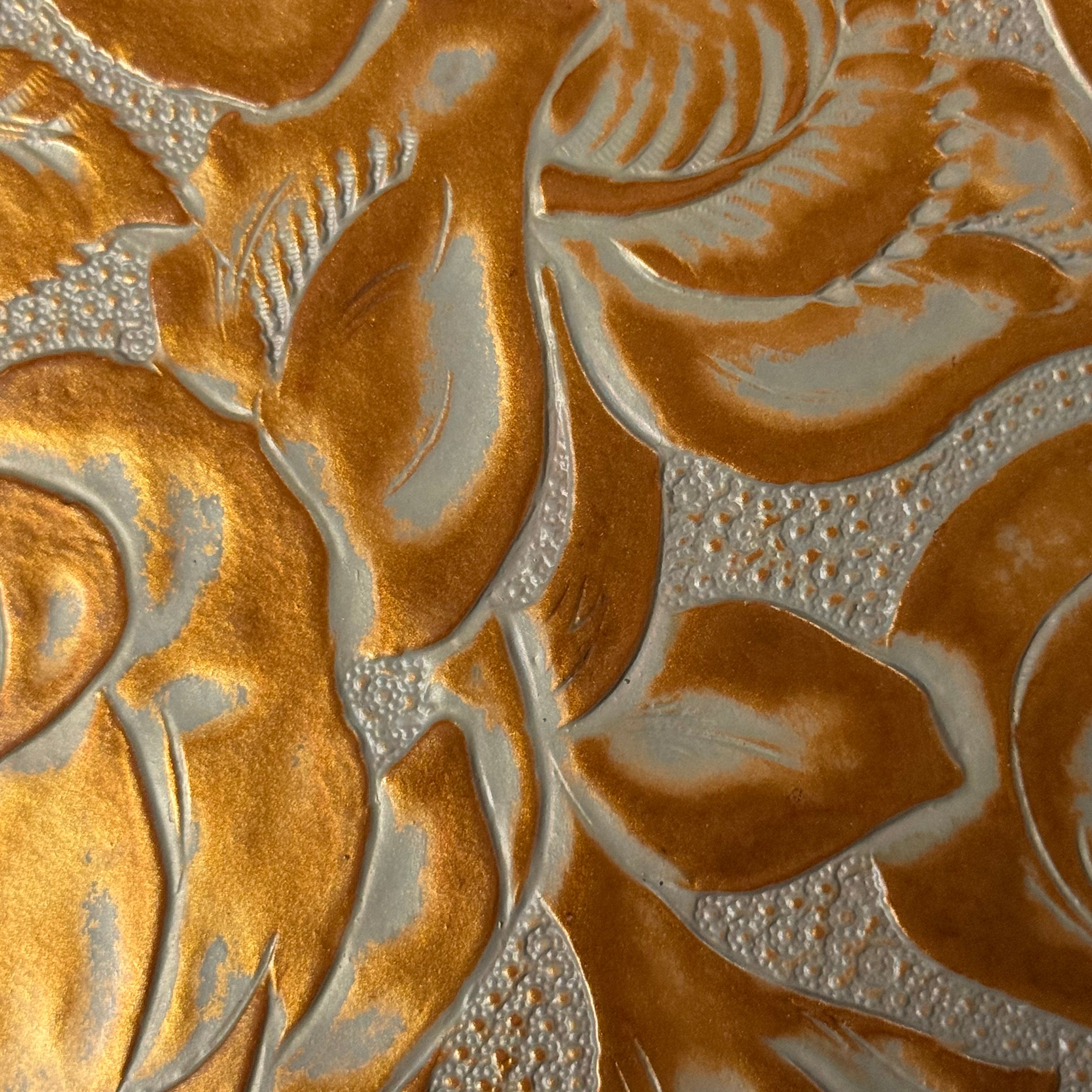 Hand-Stained Rose Floral Embossed Cow, 3 oz | 10 Colors