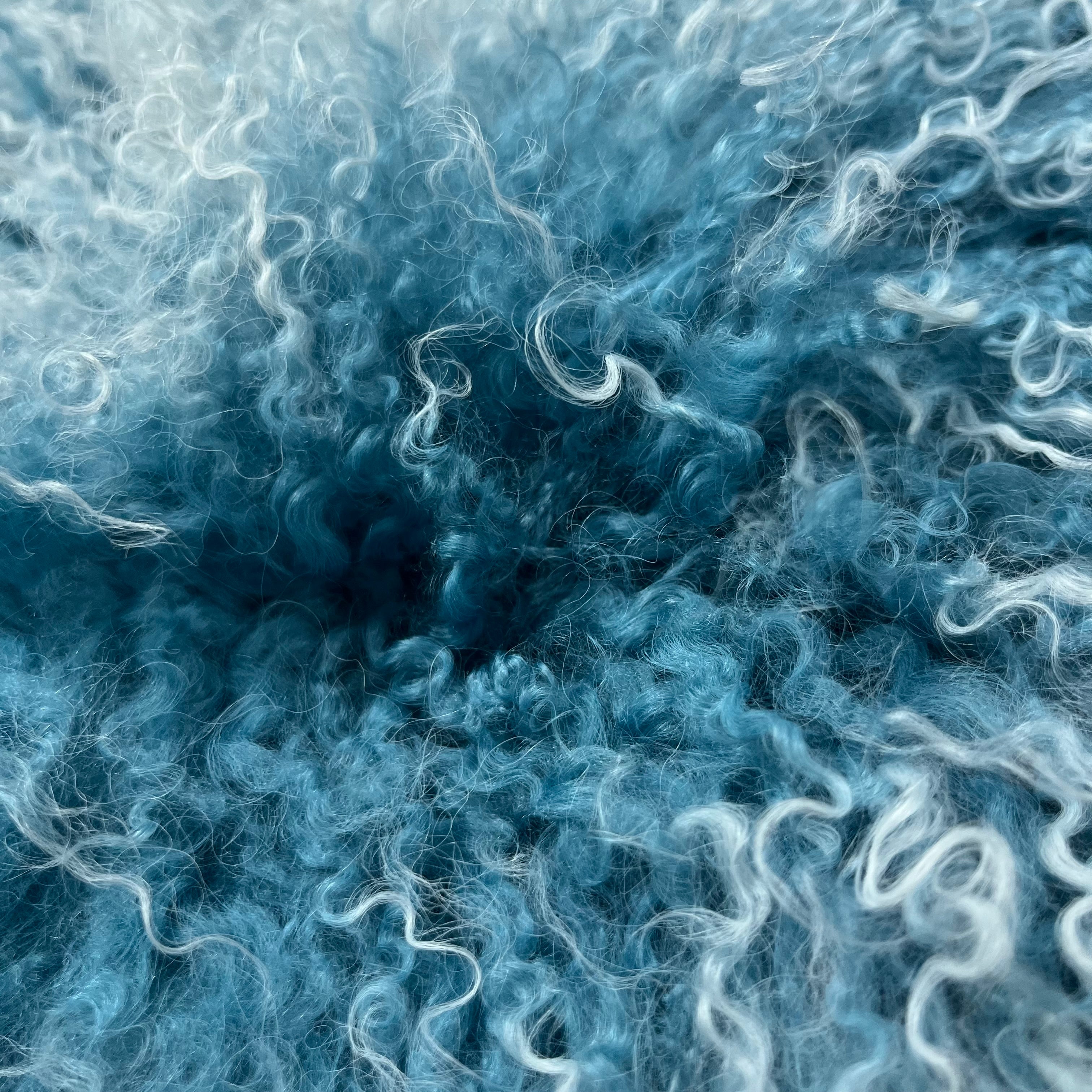 Mongolian Tibetan Curly Lamb Plate | Pink and Blue Tipped