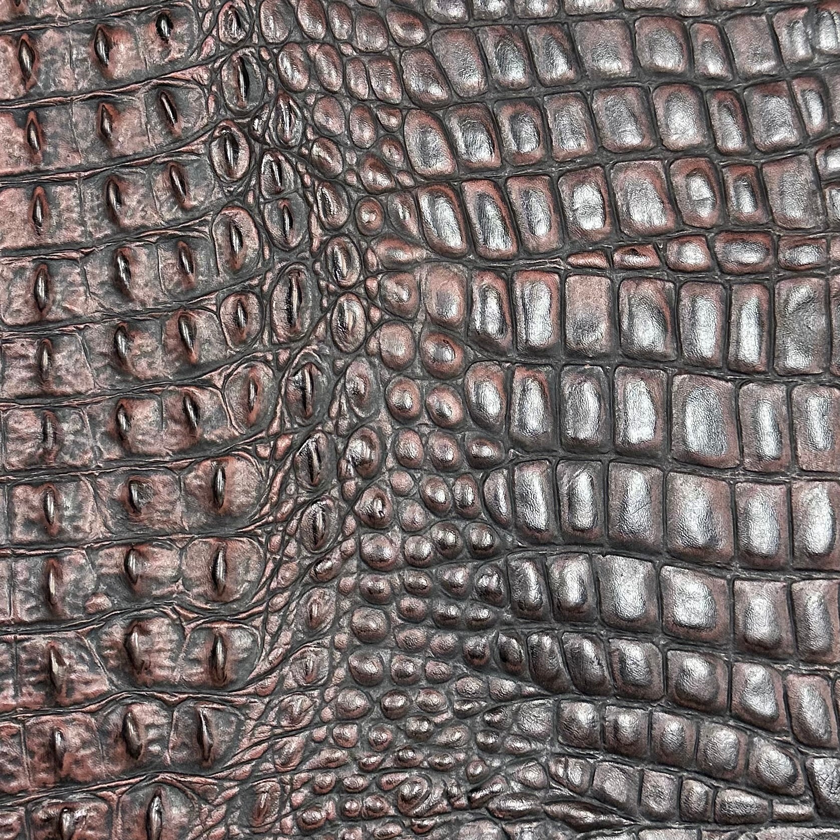 Hand-Stained Crocodile Embossed Cow Whole Hide | 25+ Colors