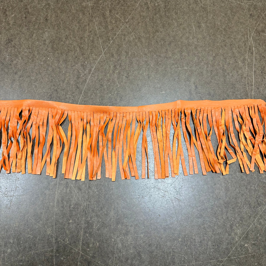 Drum Dyed Lamb Fringe Orange