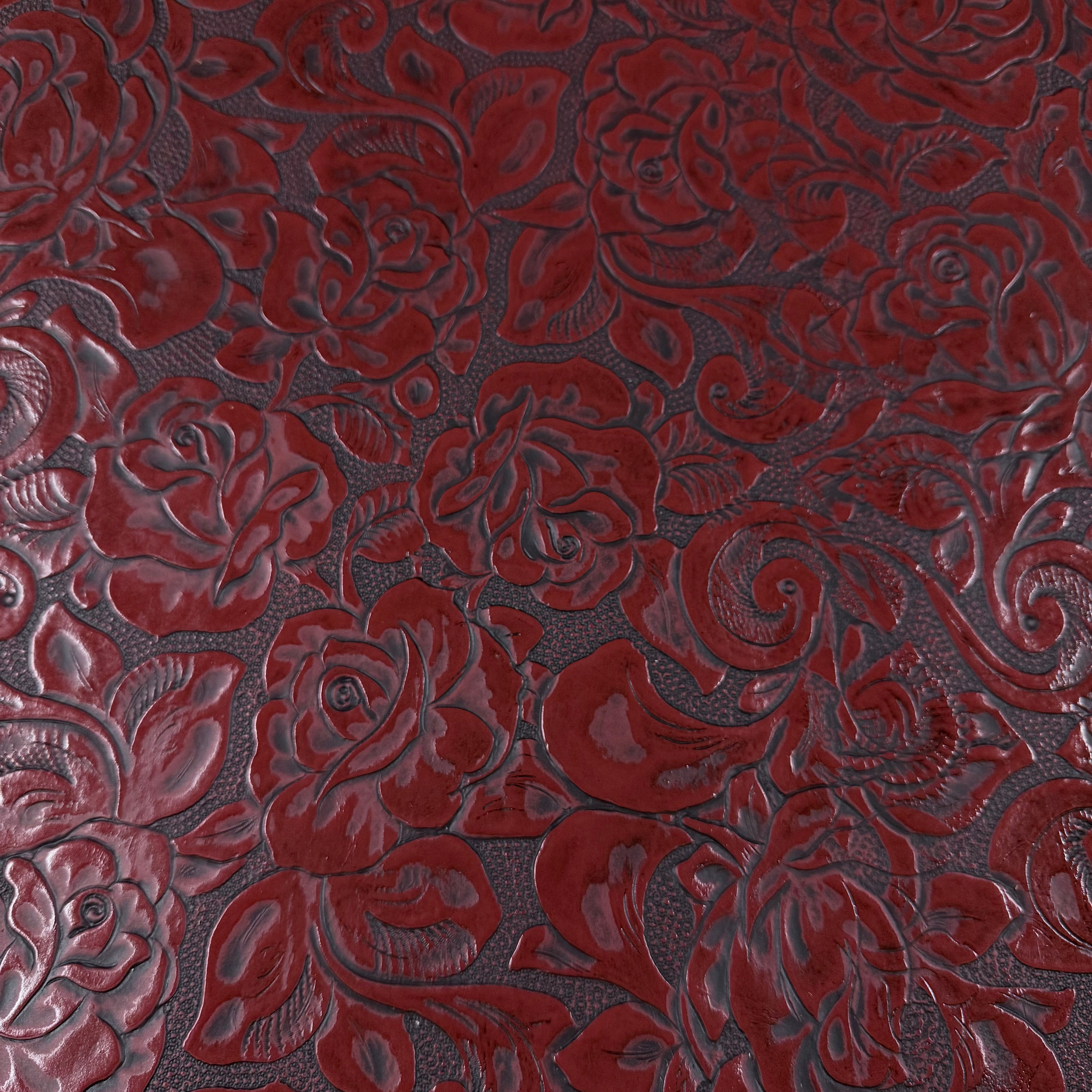 Hand-Stained Rose Floral Embossed Cow, 3 oz | 10 Colors