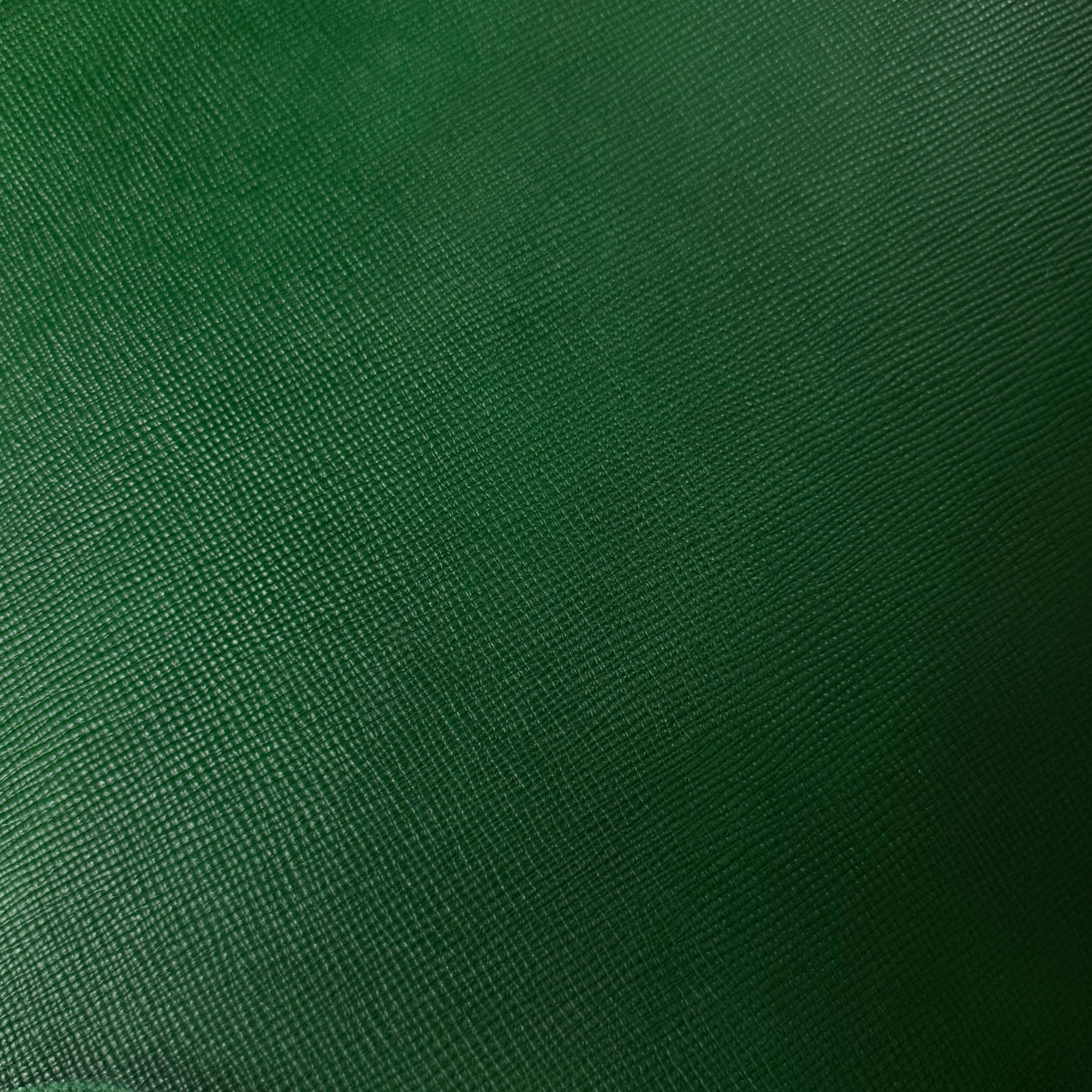 Green Conceria Walpier Hatch Buttero vegetable-tanned cow leather with a uniform embossed texture.