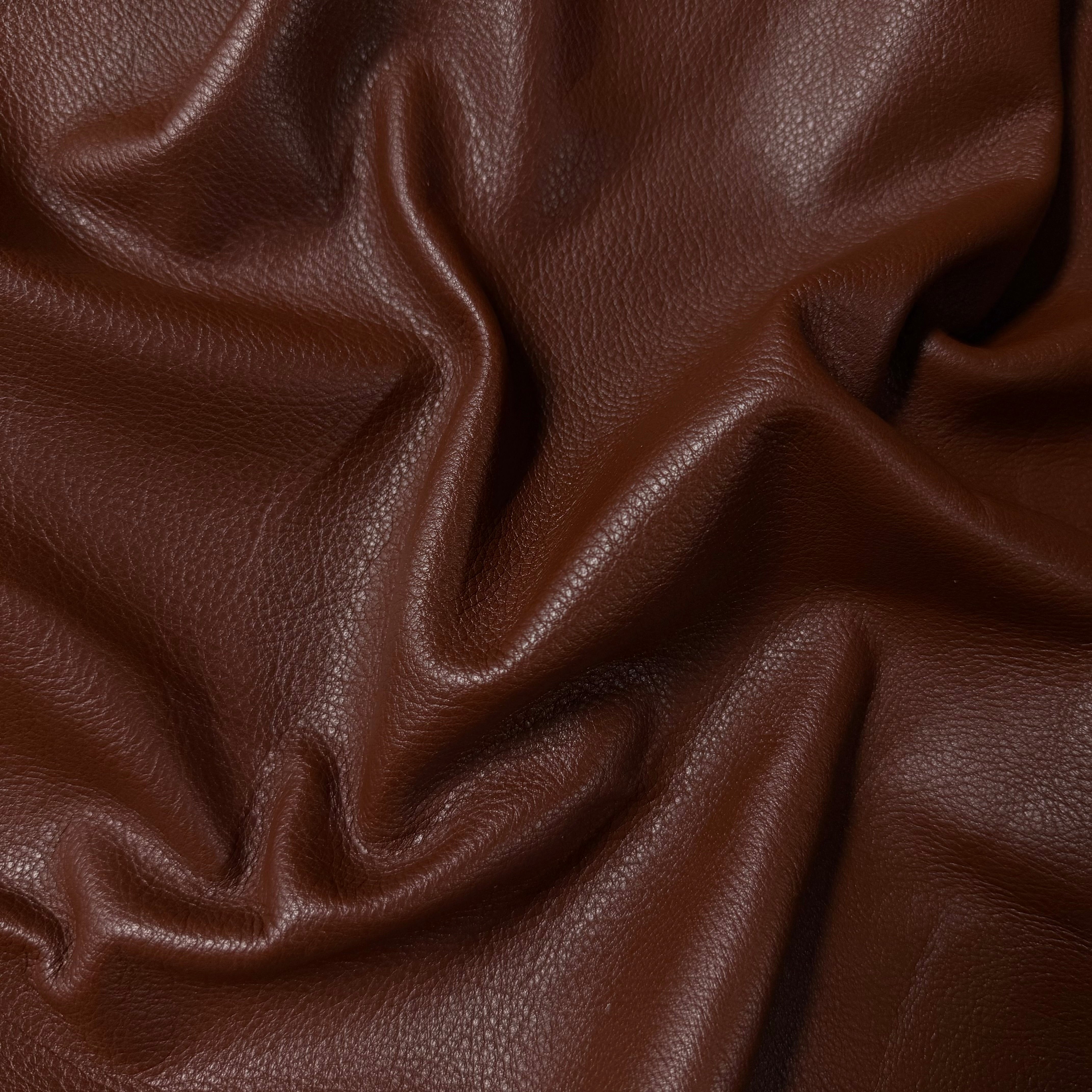 Garment Weight Full Grain Cowhide, 2.5 oz | Black & Cognac