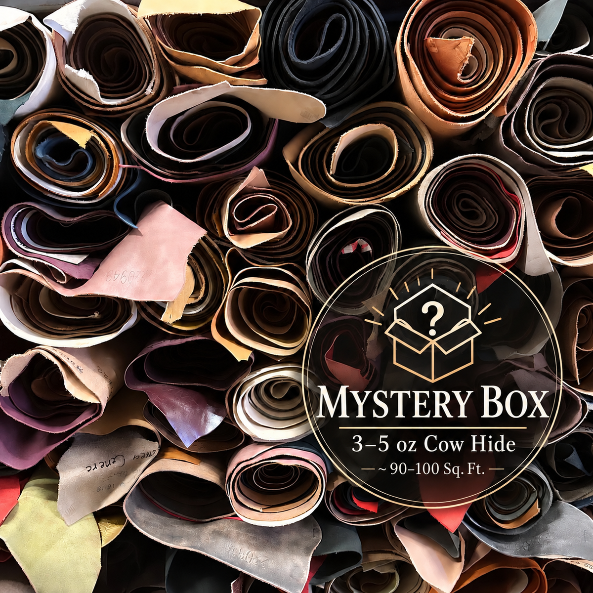 Mystery Box Cowhide Leather, 3-5 oz | ~ 90-100 Sq. Ft.