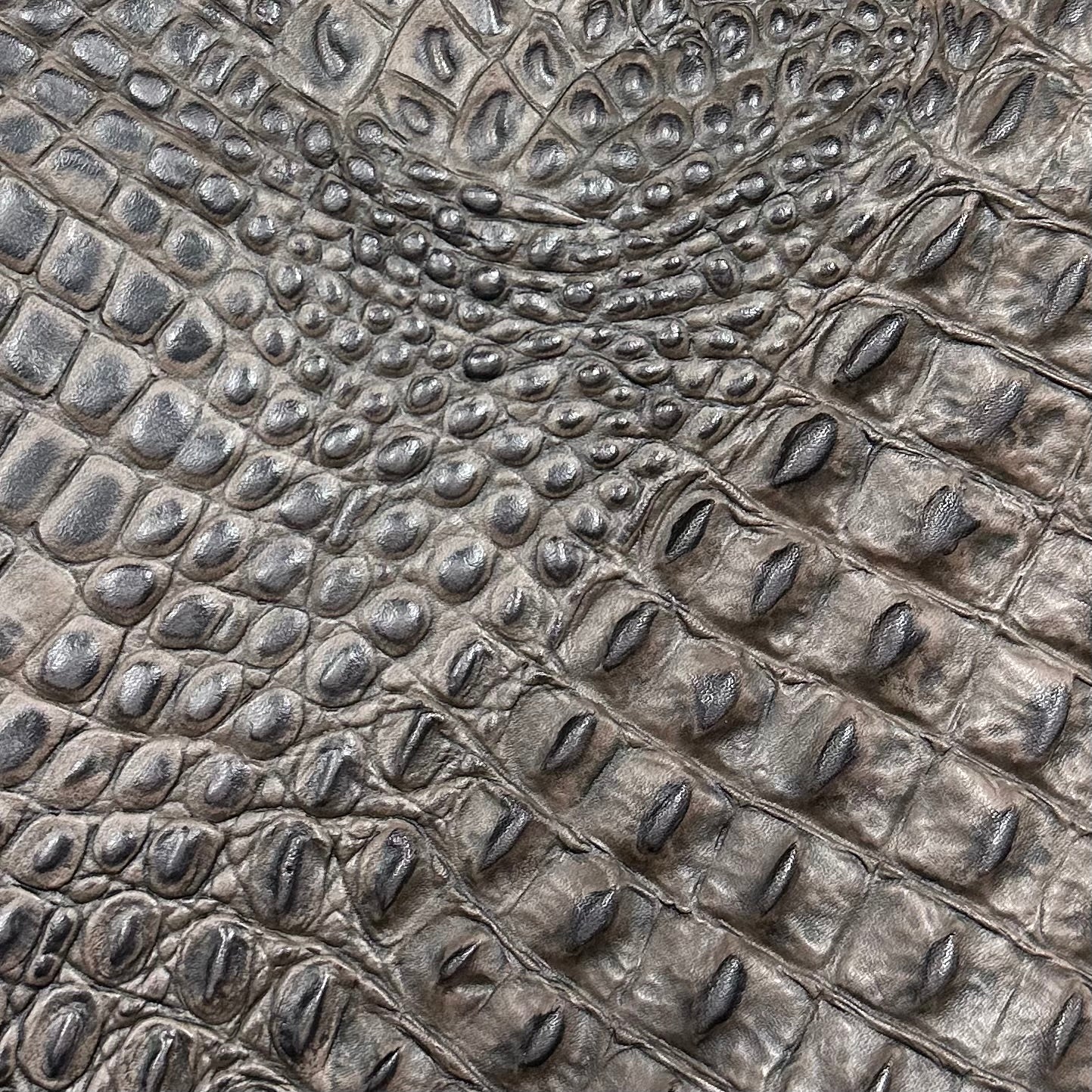 Hand-Stained Crocodile Embossed Cow Whole Hide | 25+ Colors
