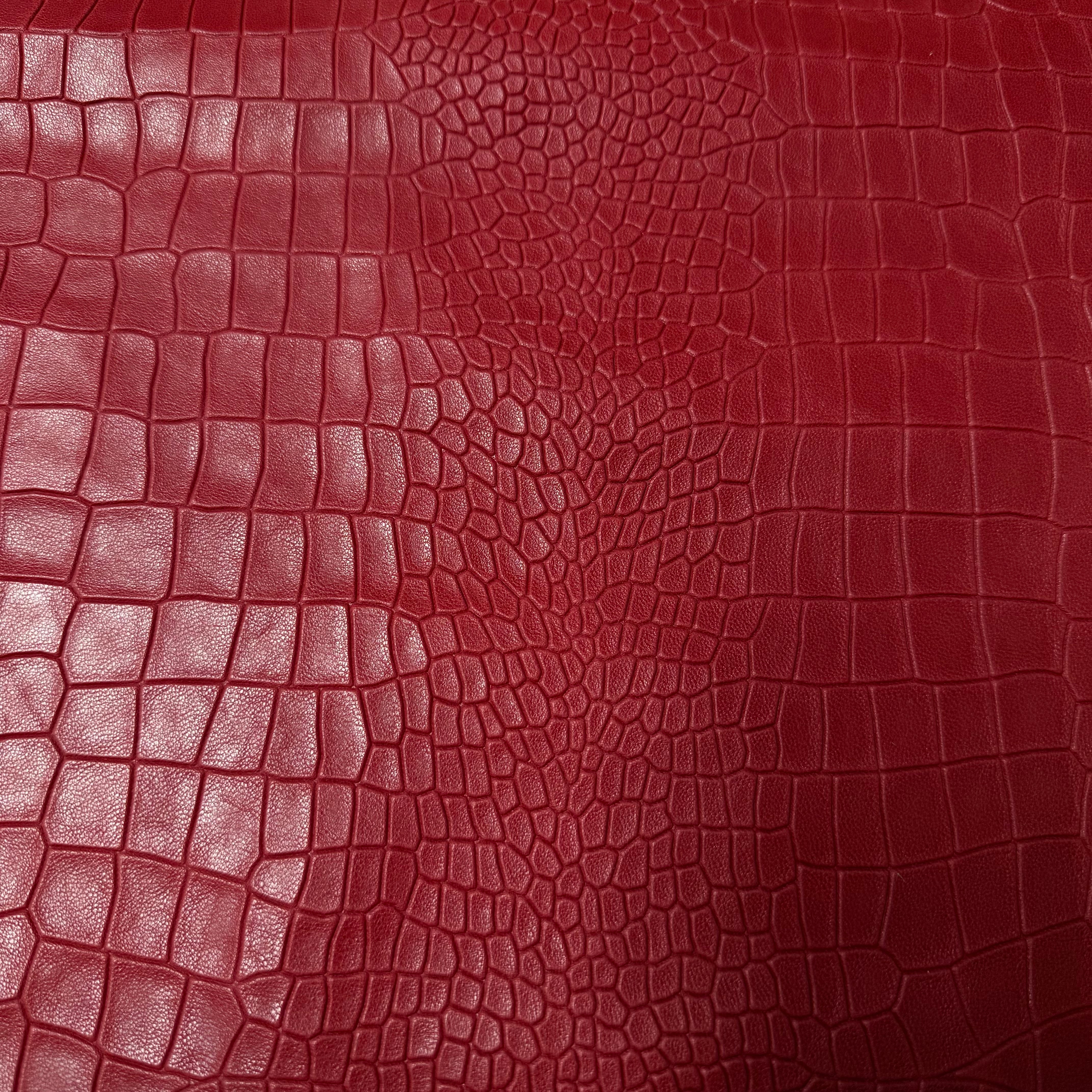 Alligator Style Croc Embossed Veg Tan Lambskin, 2.5 oz | 4 Colors