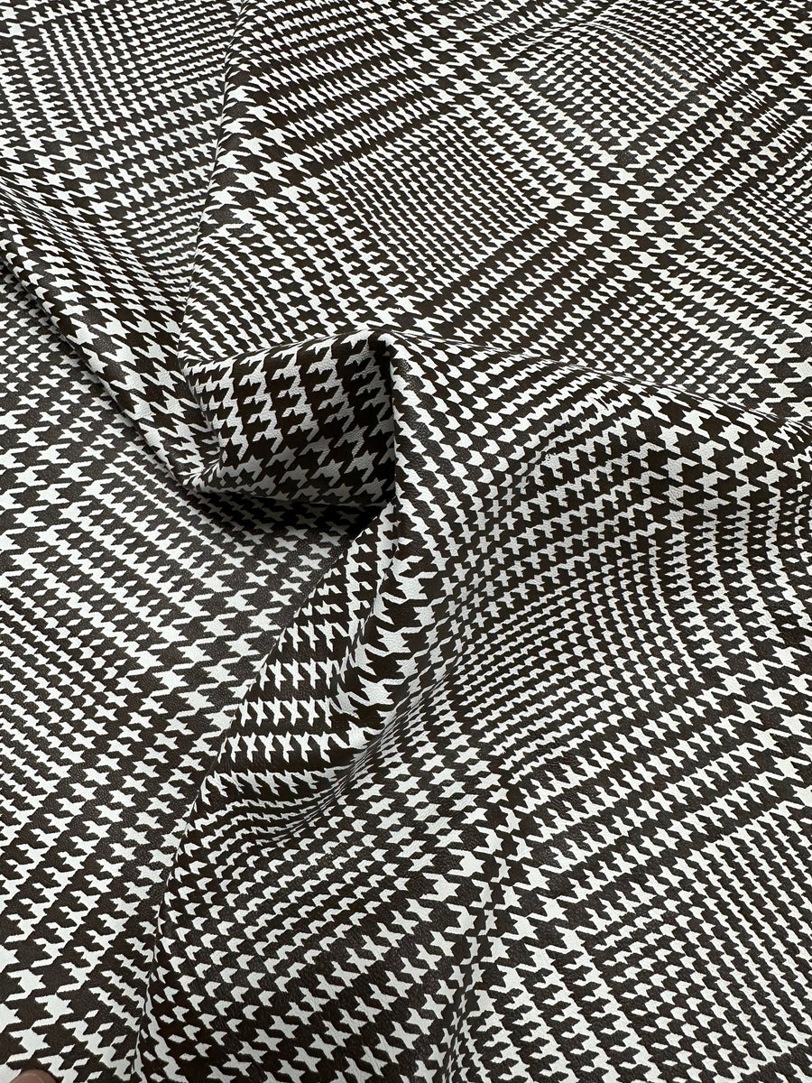 Coffee Brown/White Houndstooth Lamb