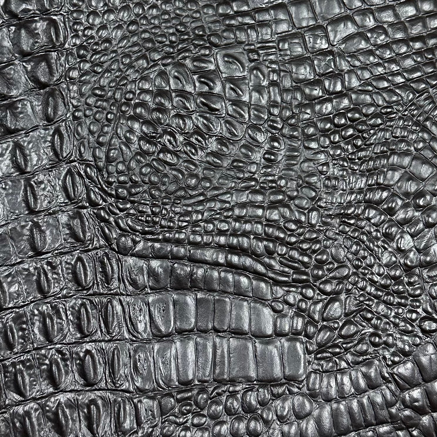 Hand-Stained Crocodile Embossed Cow Whole Hide | 25+ Colors