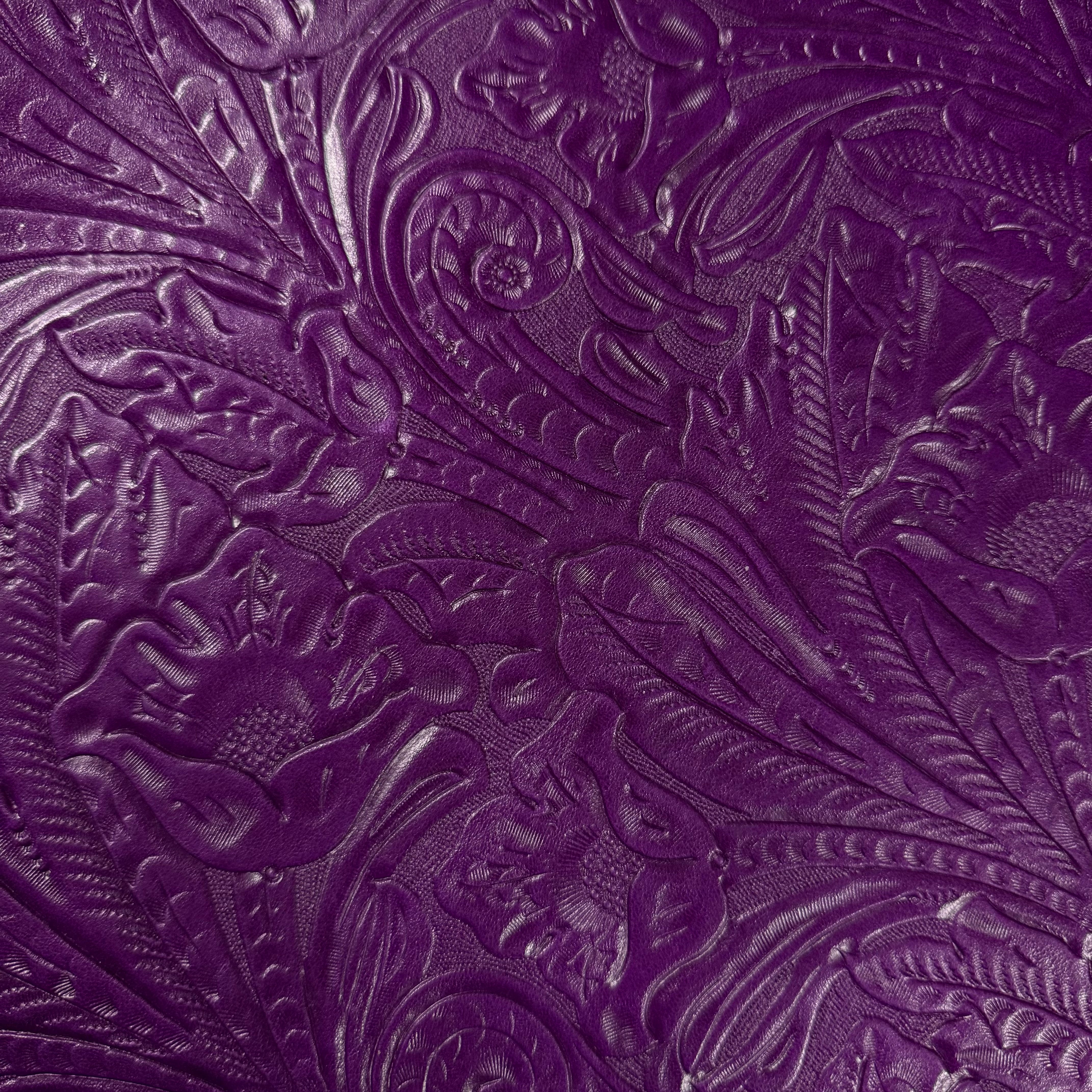 Floral Embossed Oiled Veg Tan Lamb, 2 oz | 6 Colors