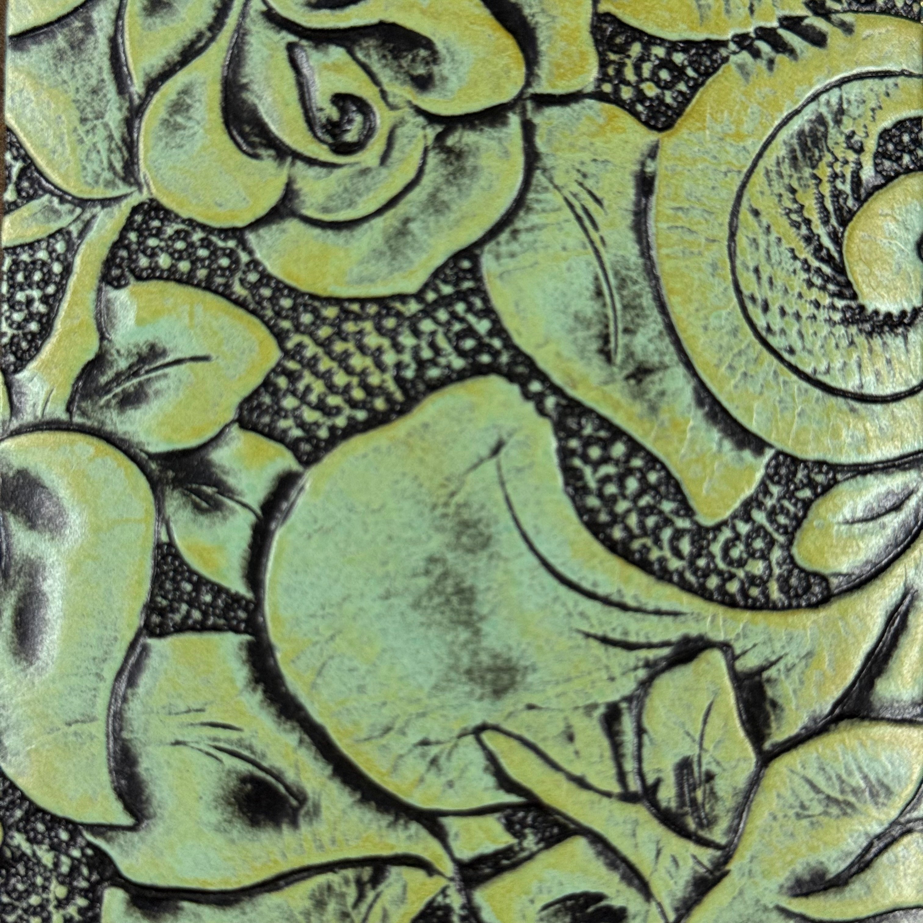 Hand-Stained Rose Floral Embossed Cow, 3 oz | 10 Colors