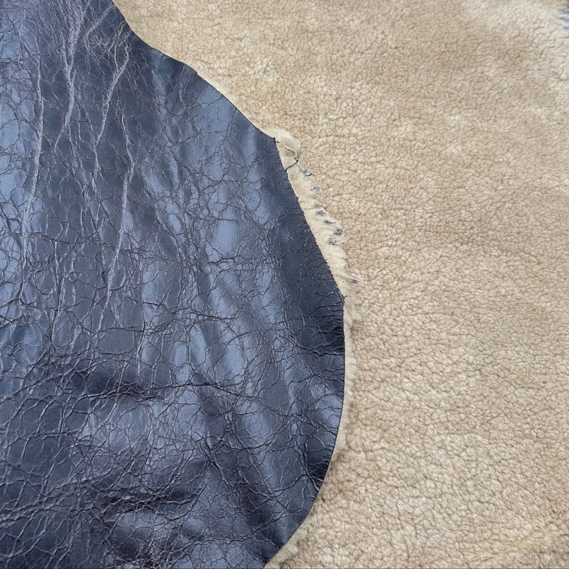 Bomber Jacket Sheepskin Shearling - Distressed Nappa Back