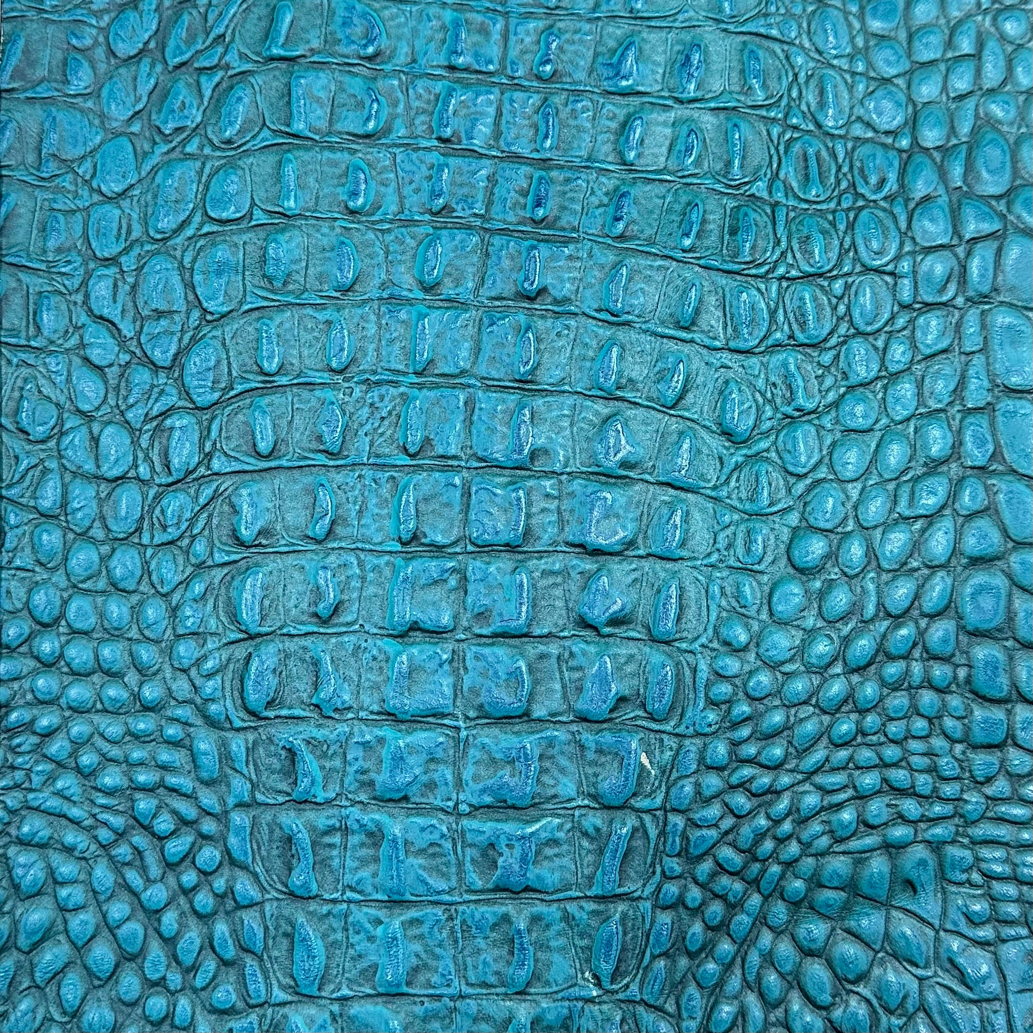 Hand-Stained Crocodile Embossed Cow Whole Hide | 25+ Colors