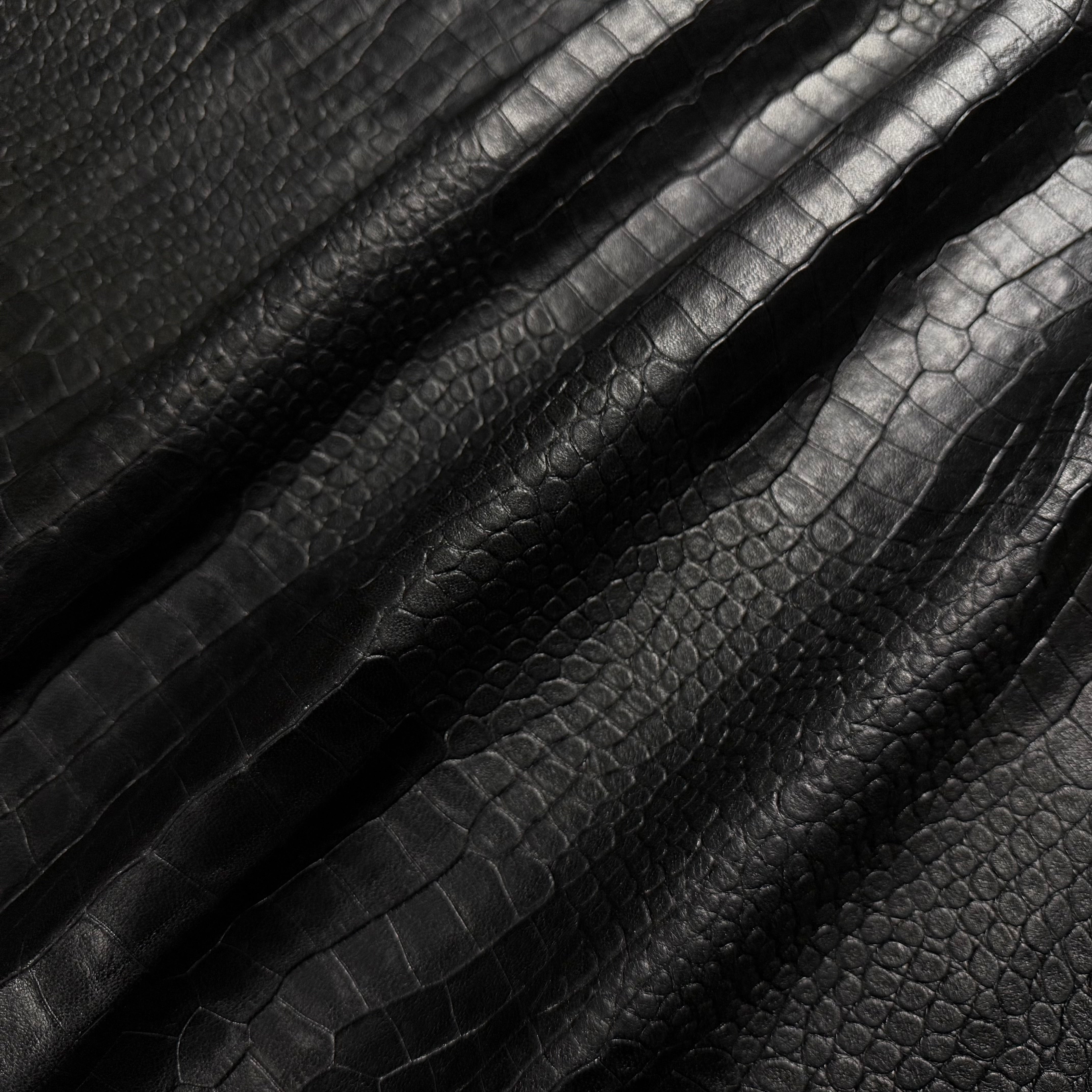 Two-Tone Veg Tan Crocodile Emboss Lambskin, 2 oz - 3 Colors