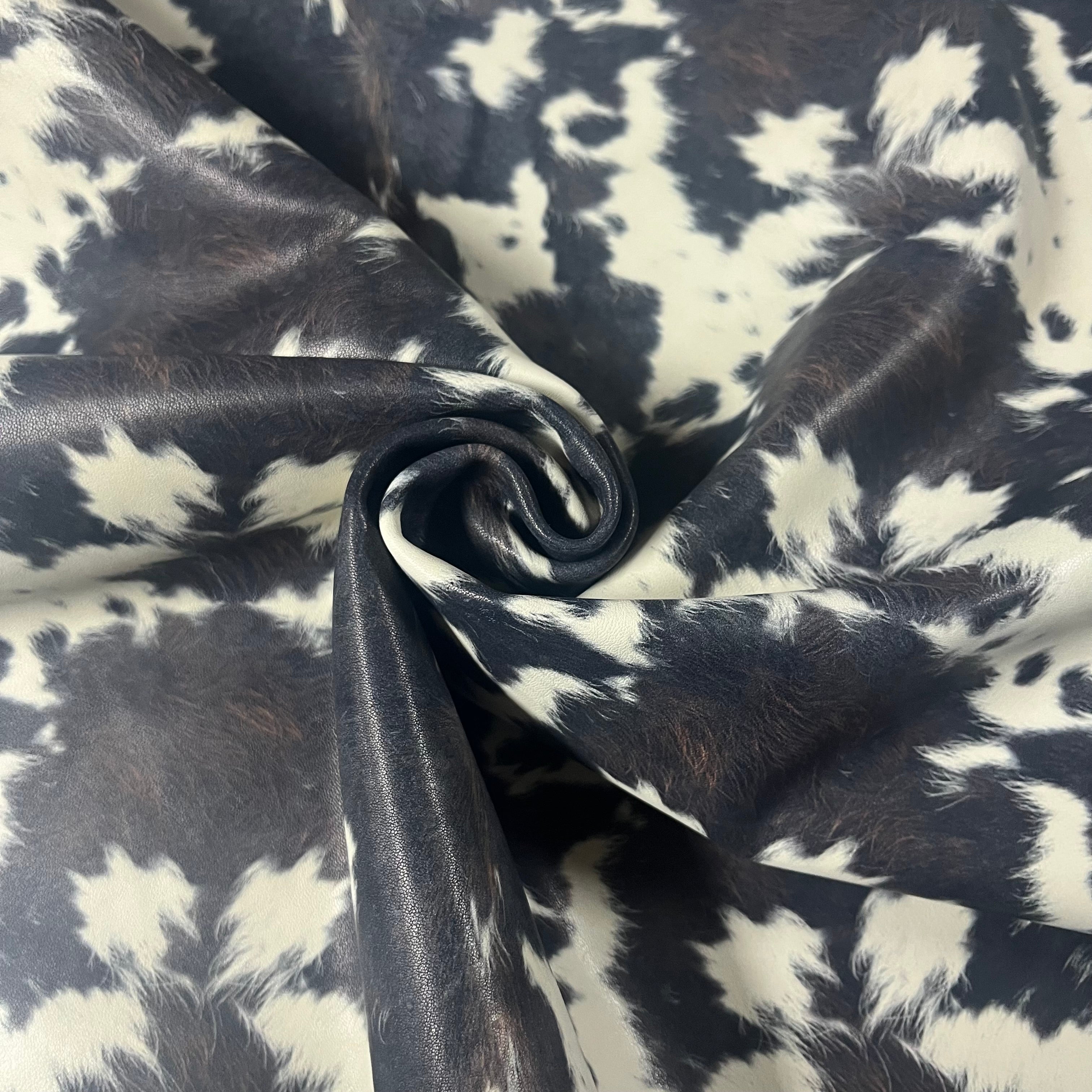 Dimensional Hair-on Cow Print Lamb Nappa, 2 oz