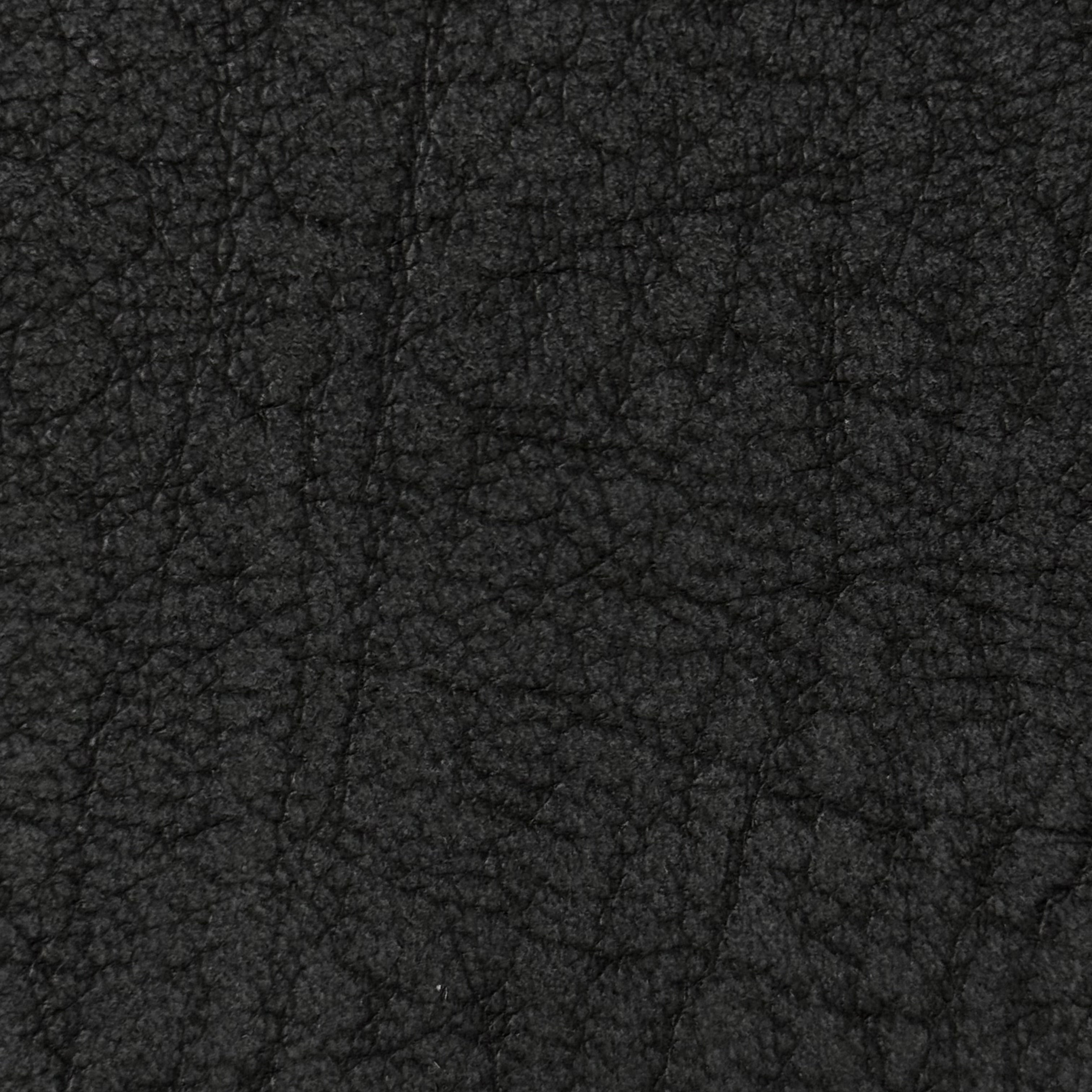 Black distressed buffed elephant embossed cowhide leather, 3 oz weight with a textured, rugged finish.