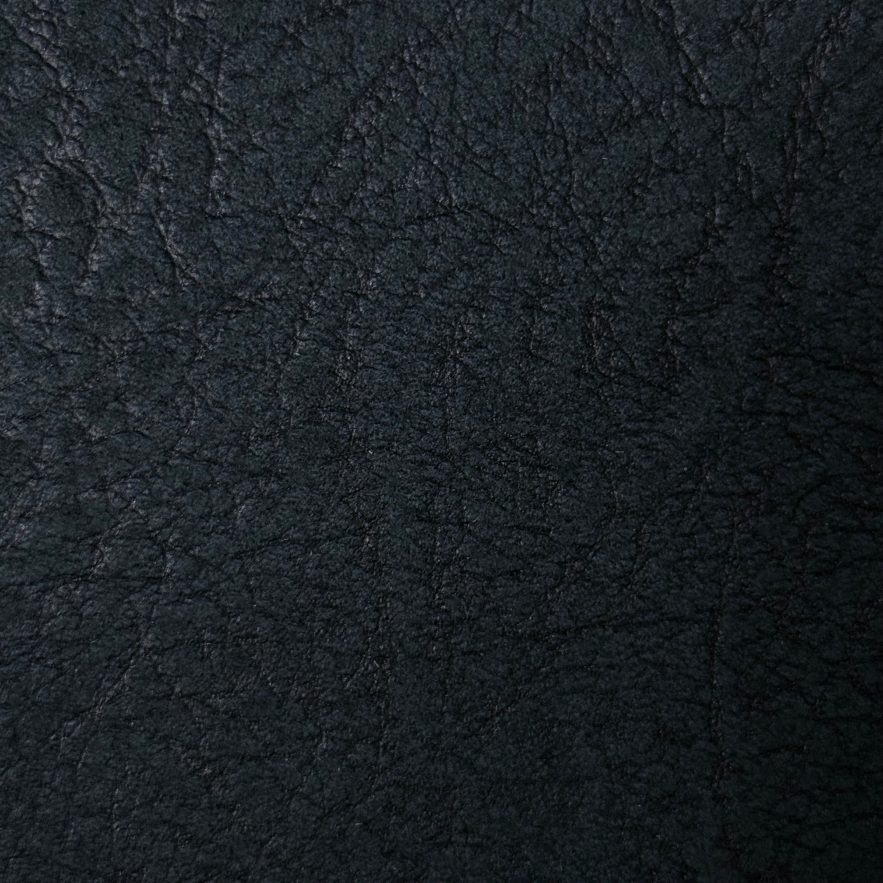 Black distressed buffed elephant embossed cowhide leather, 3 oz weight with a textured, rugged finish.
