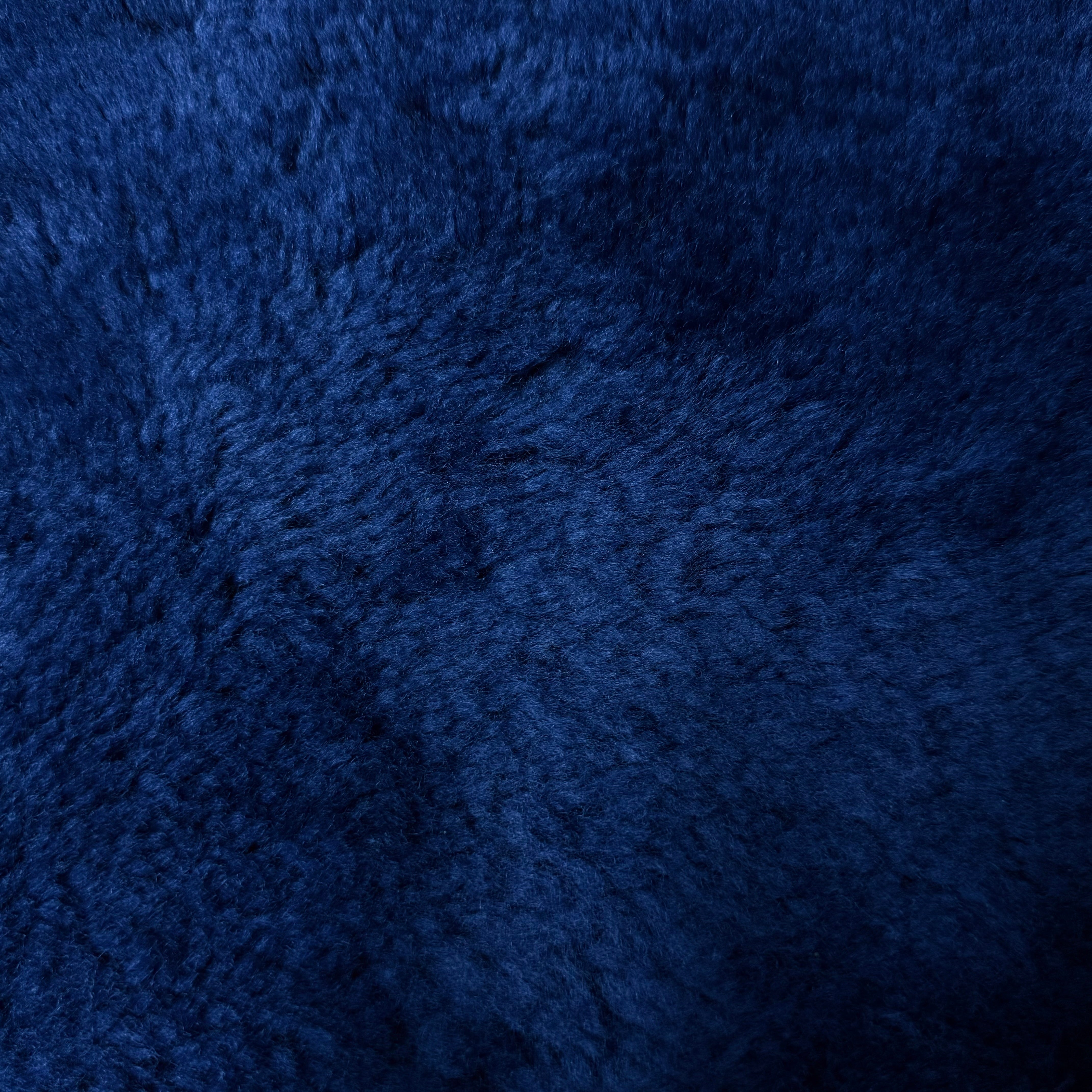 Long Pile Sheepskin Shearling, Suede Back - Blue & Green