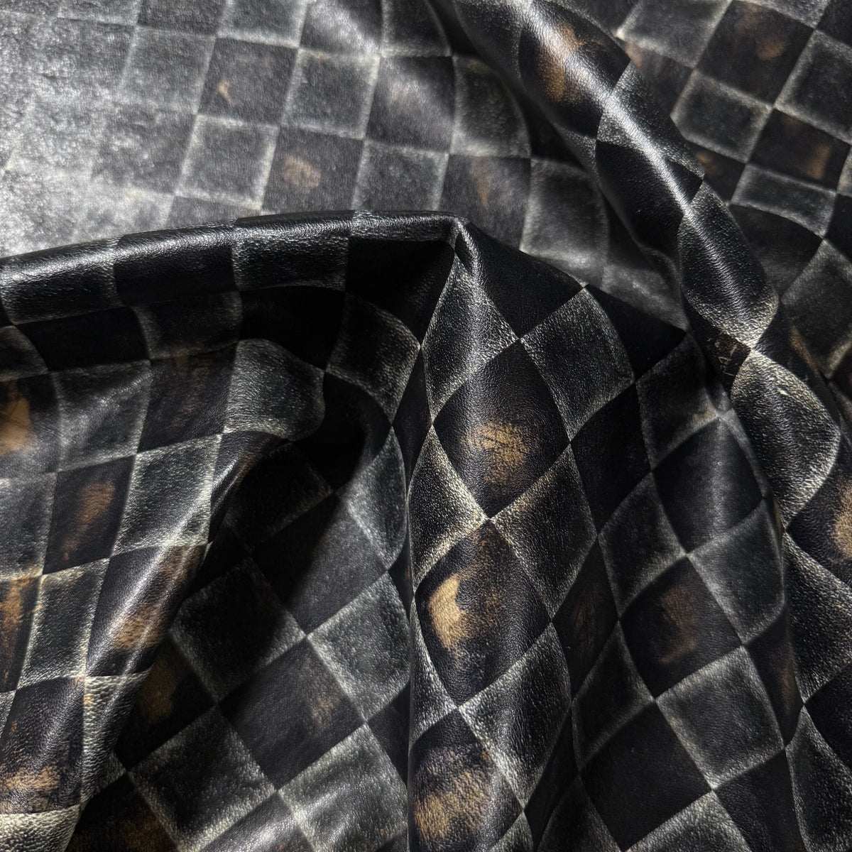 Distressed Foil Chessboard Checkered Printed Lamb, 3 oz