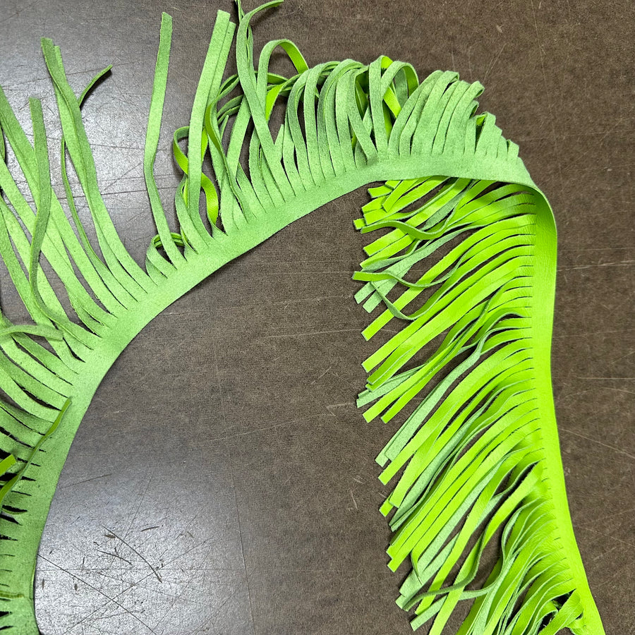 Drum Dyed Lamb Fringe Lime