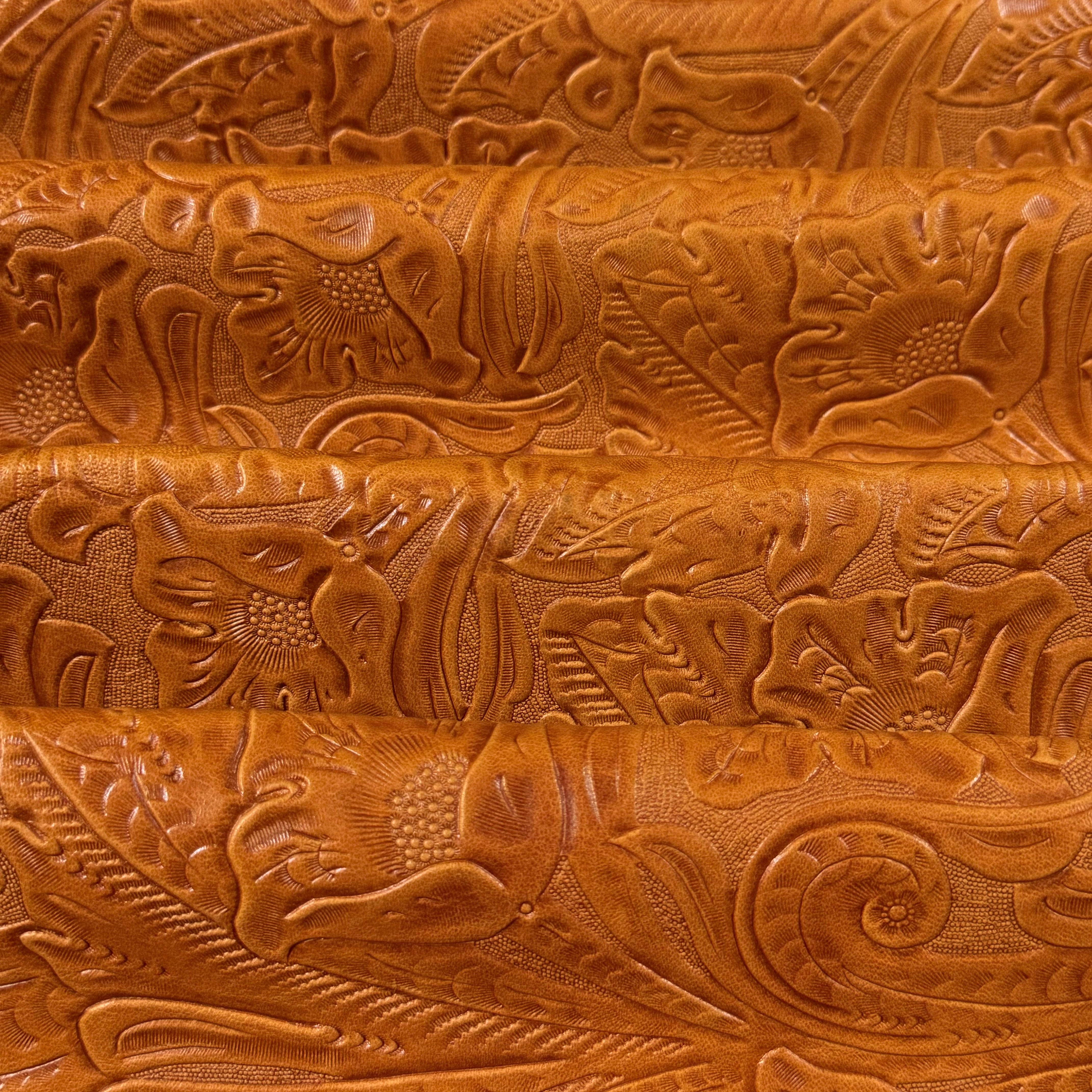 Floral Embossed Oiled Veg Tan Lamb, 2 oz | 6 Colors