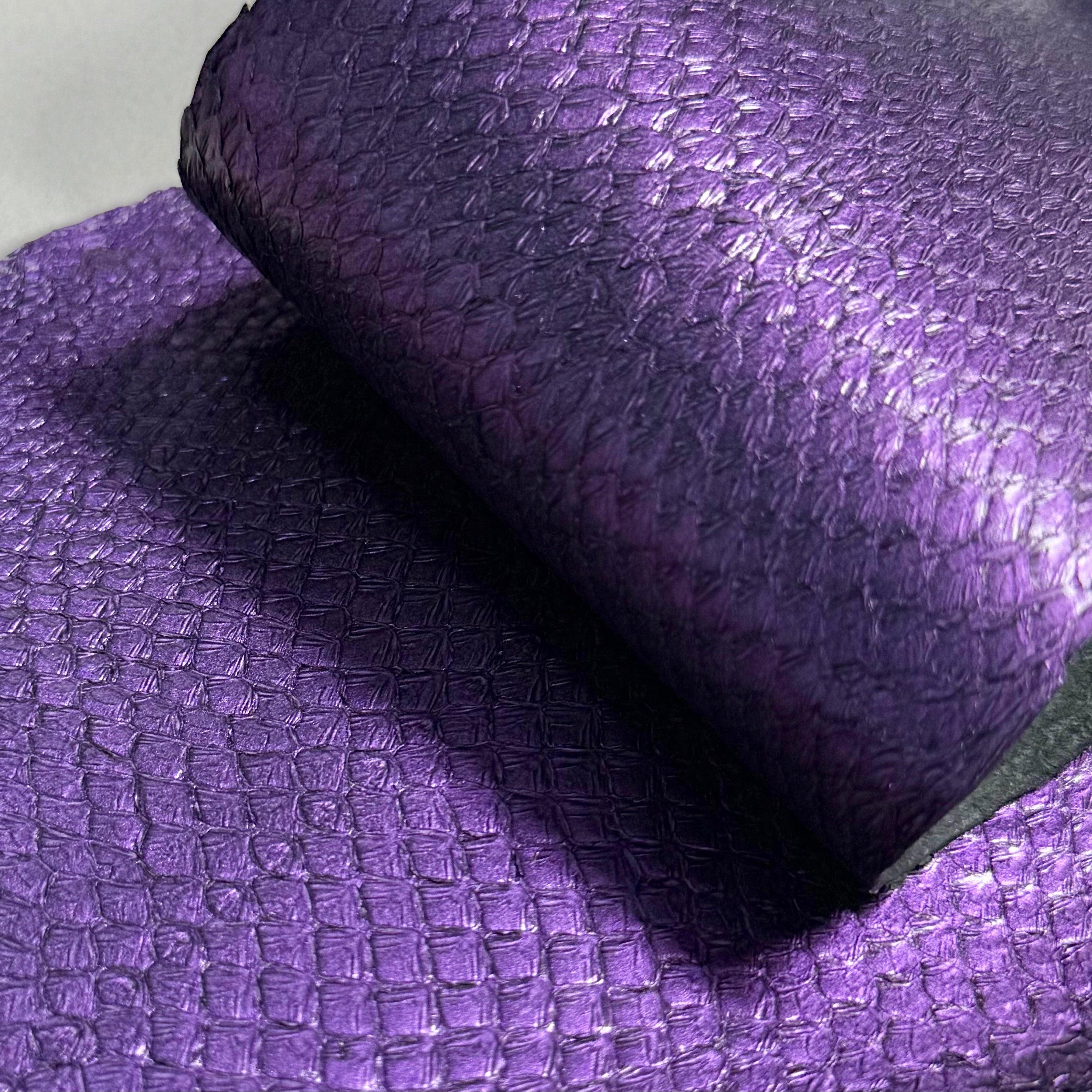 Ictyos French Veg Tan Salmon Skin Leather-Purple-Leather Skins